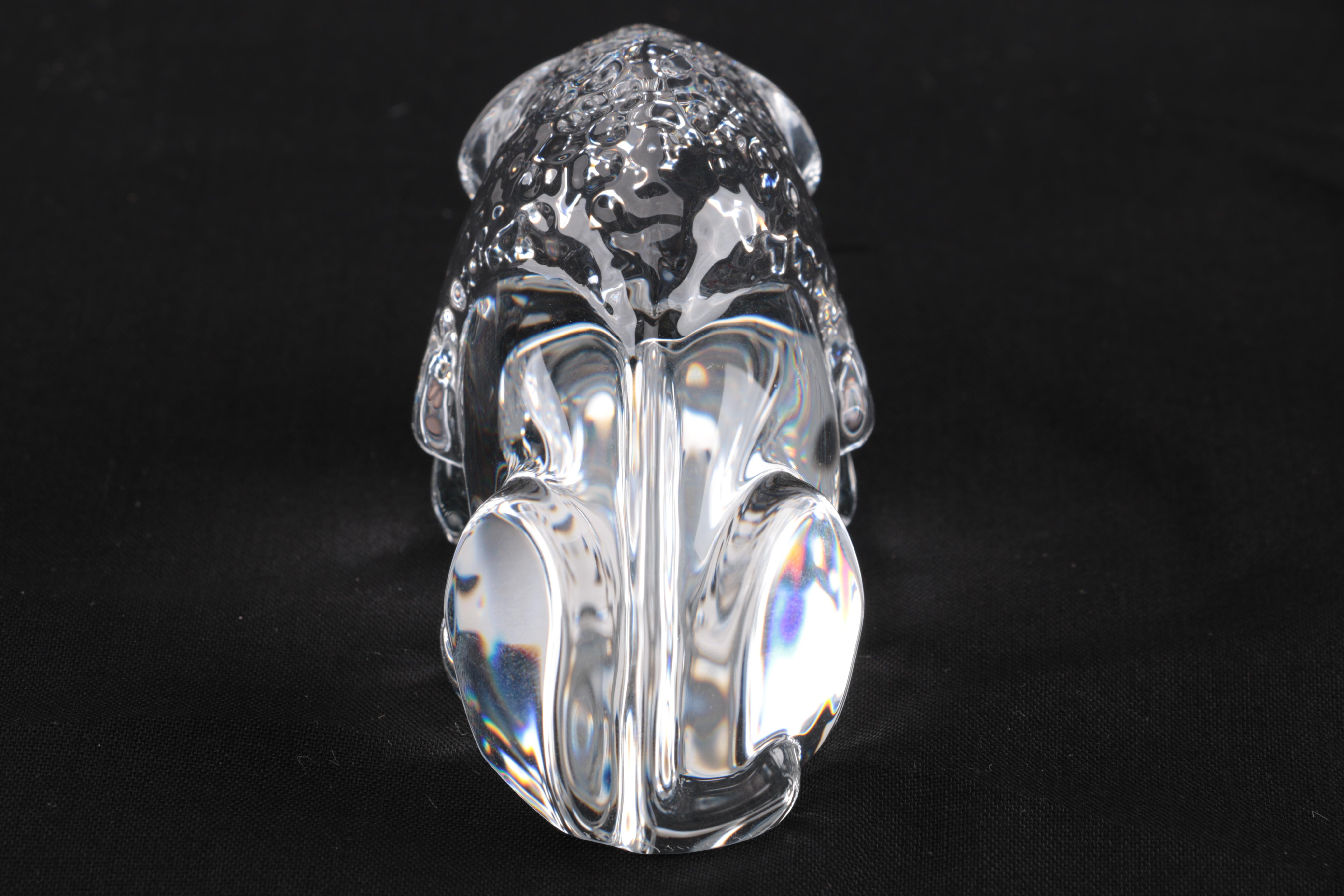 Steuben Limited Edition Crystal "Bison" Hand Cooler