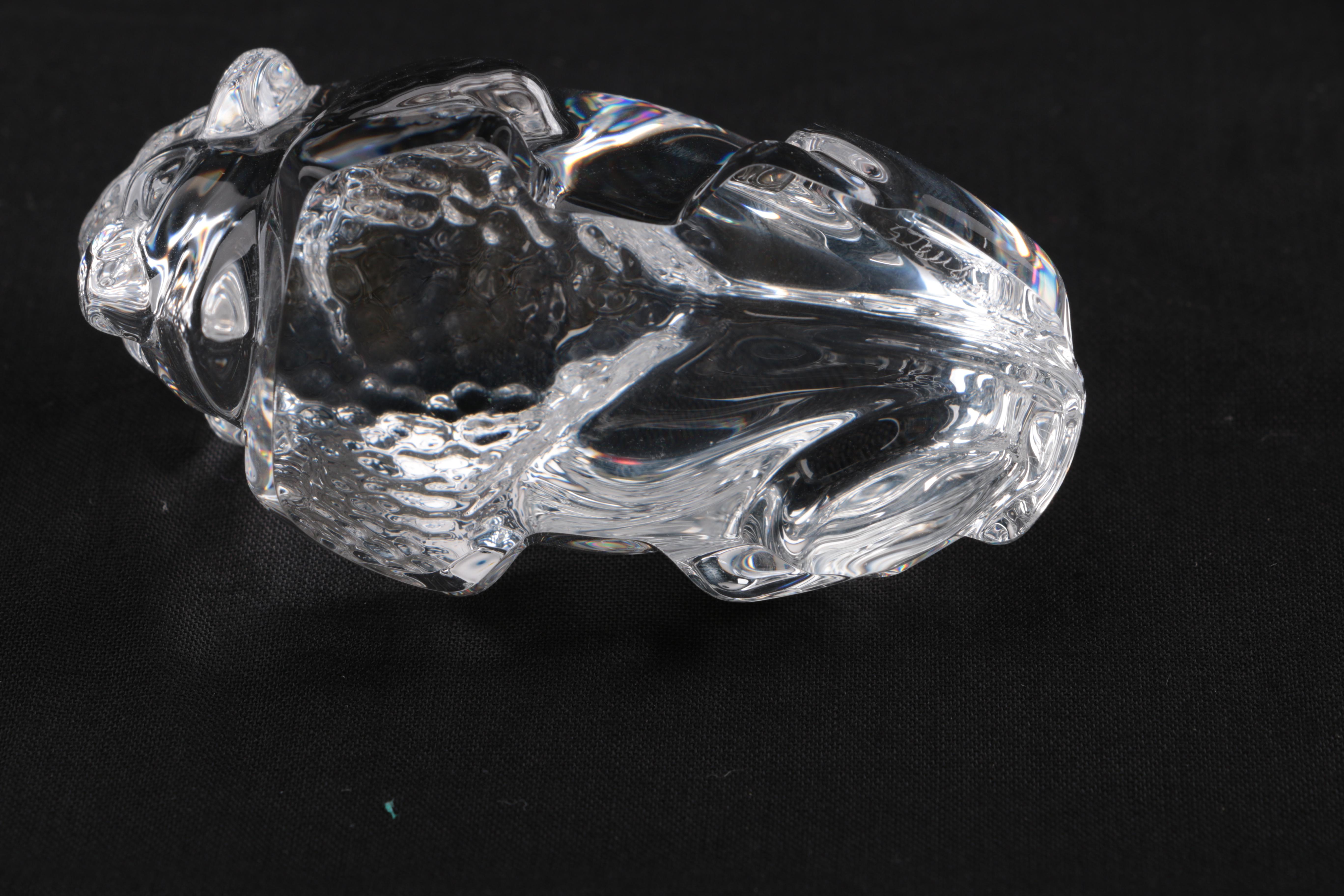 Steuben Limited Edition Crystal "Bison" Hand Cooler