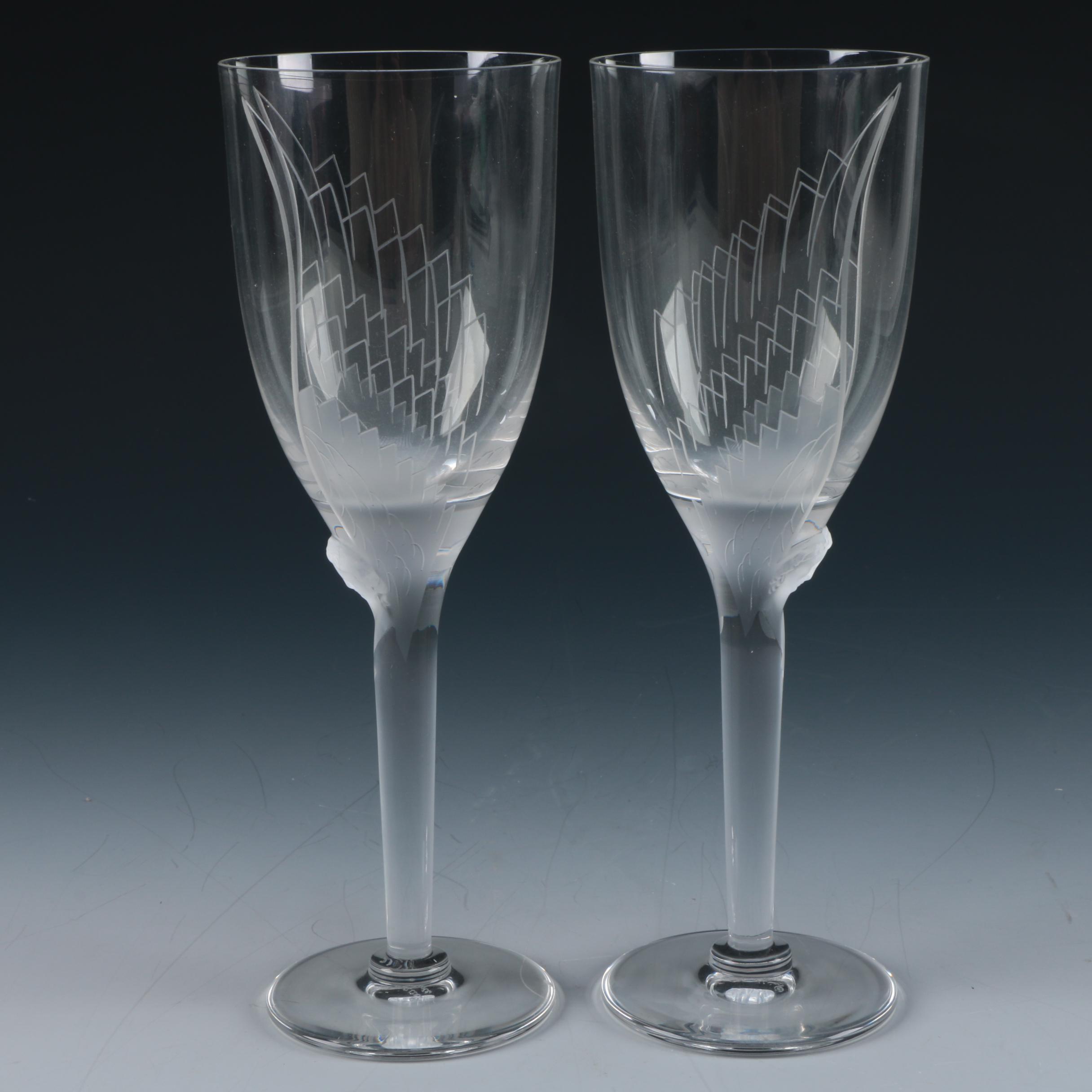 Lalique "Ange" Champagne Flutes