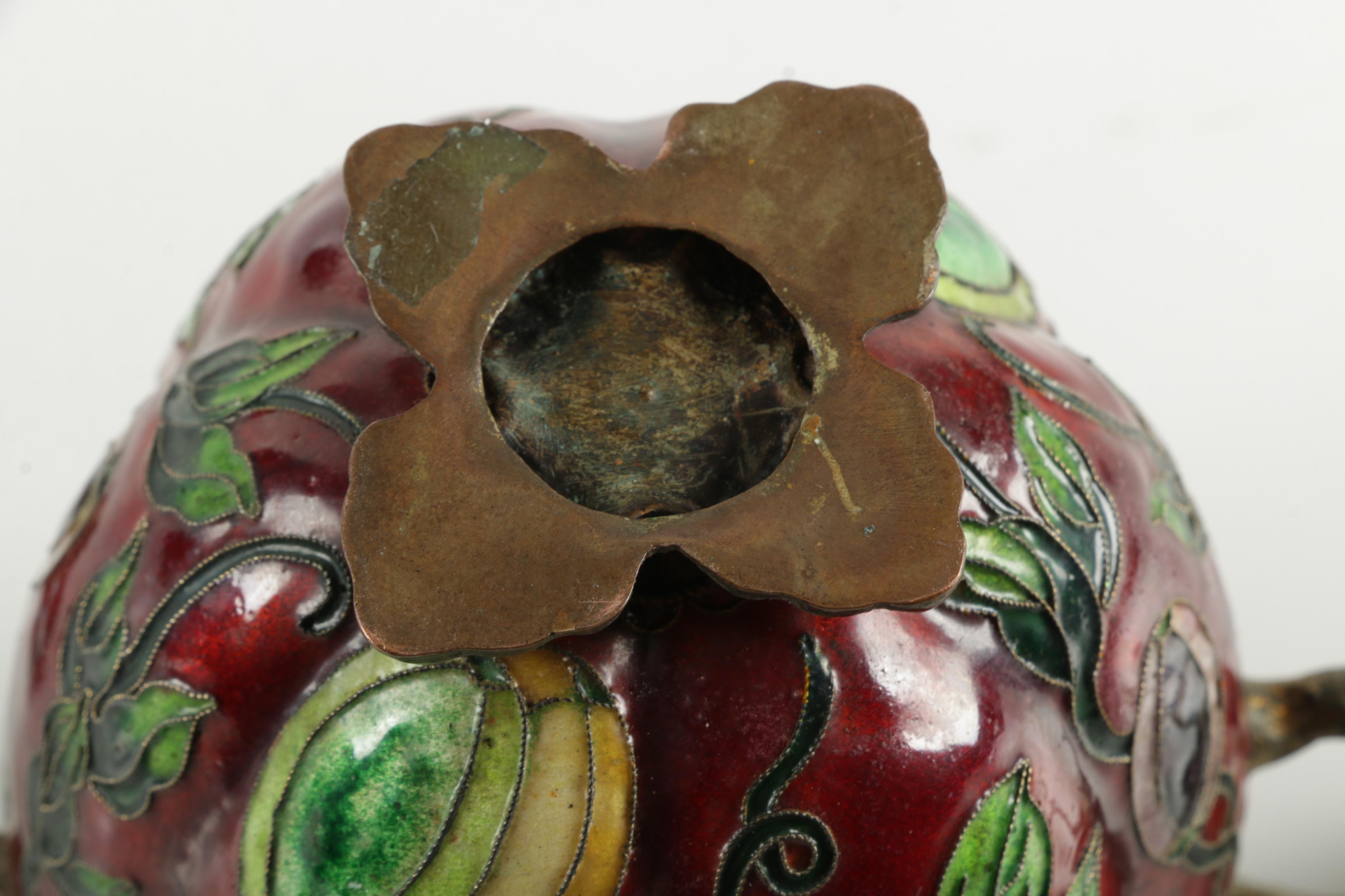 Vintage Chinese Style Cloisonné Tea Pot