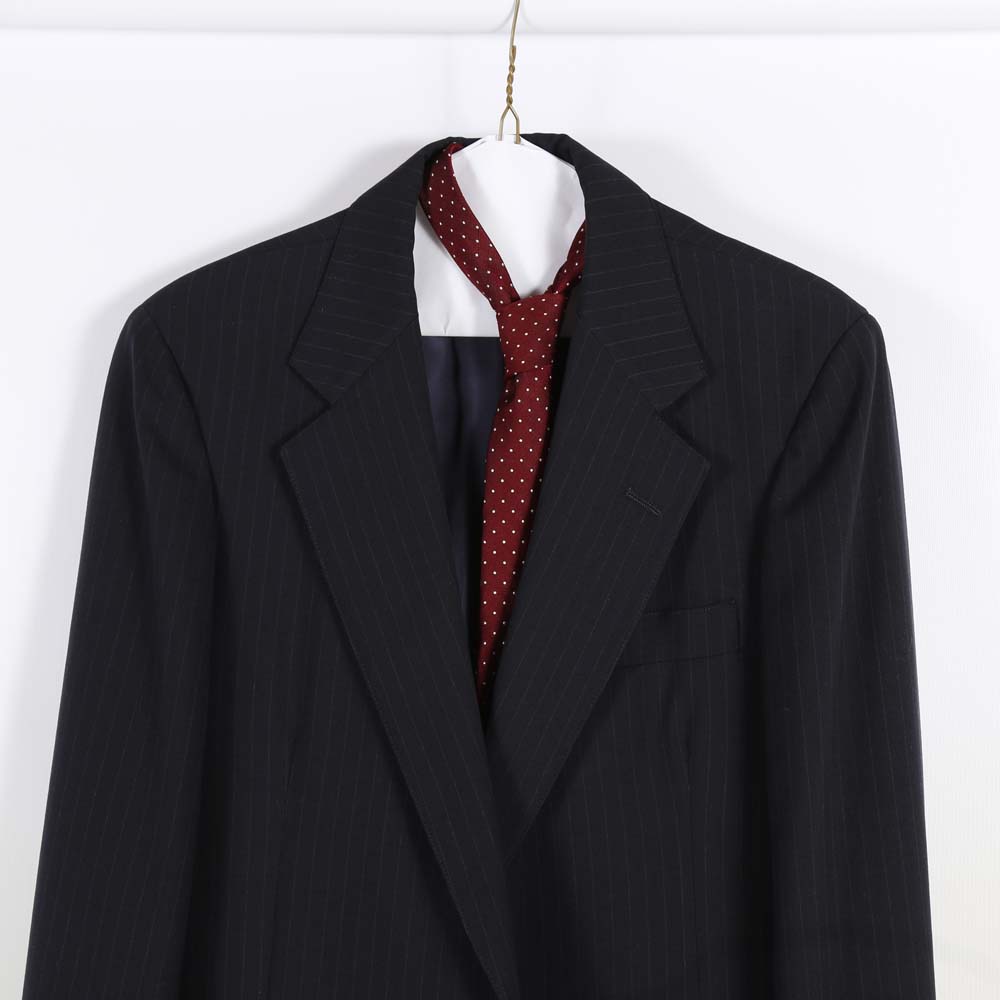 Men's Navy Blue Wool Pinstripe Suit by Britches of Georgetown