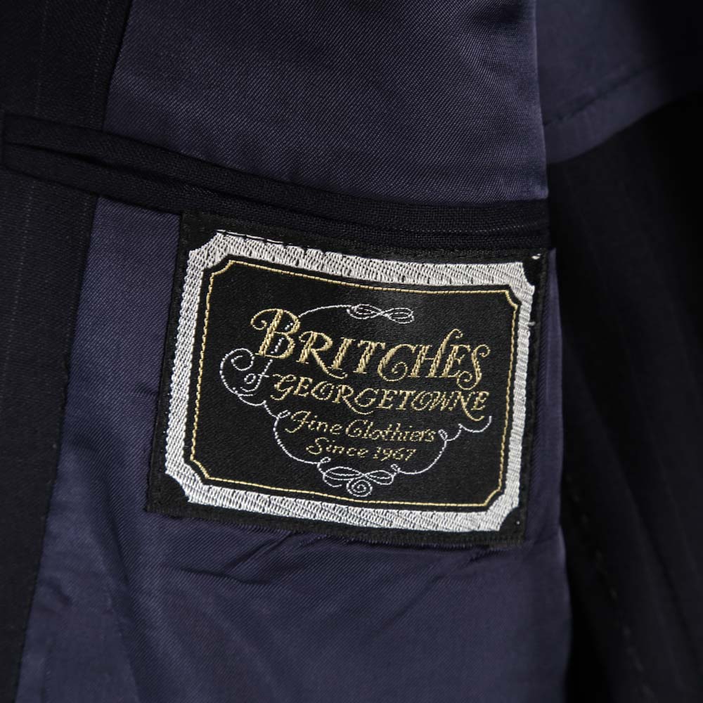Men's Navy Blue Wool Pinstripe Suit by Britches of Georgetown