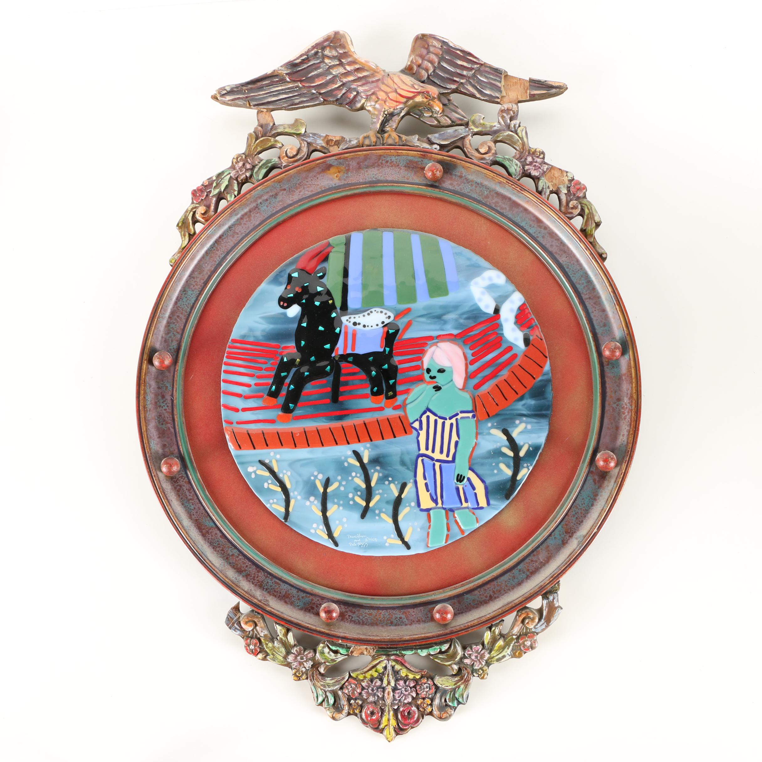 Dawn Adams and Dale Steffey Signed Art Glass "Carousel Dream"