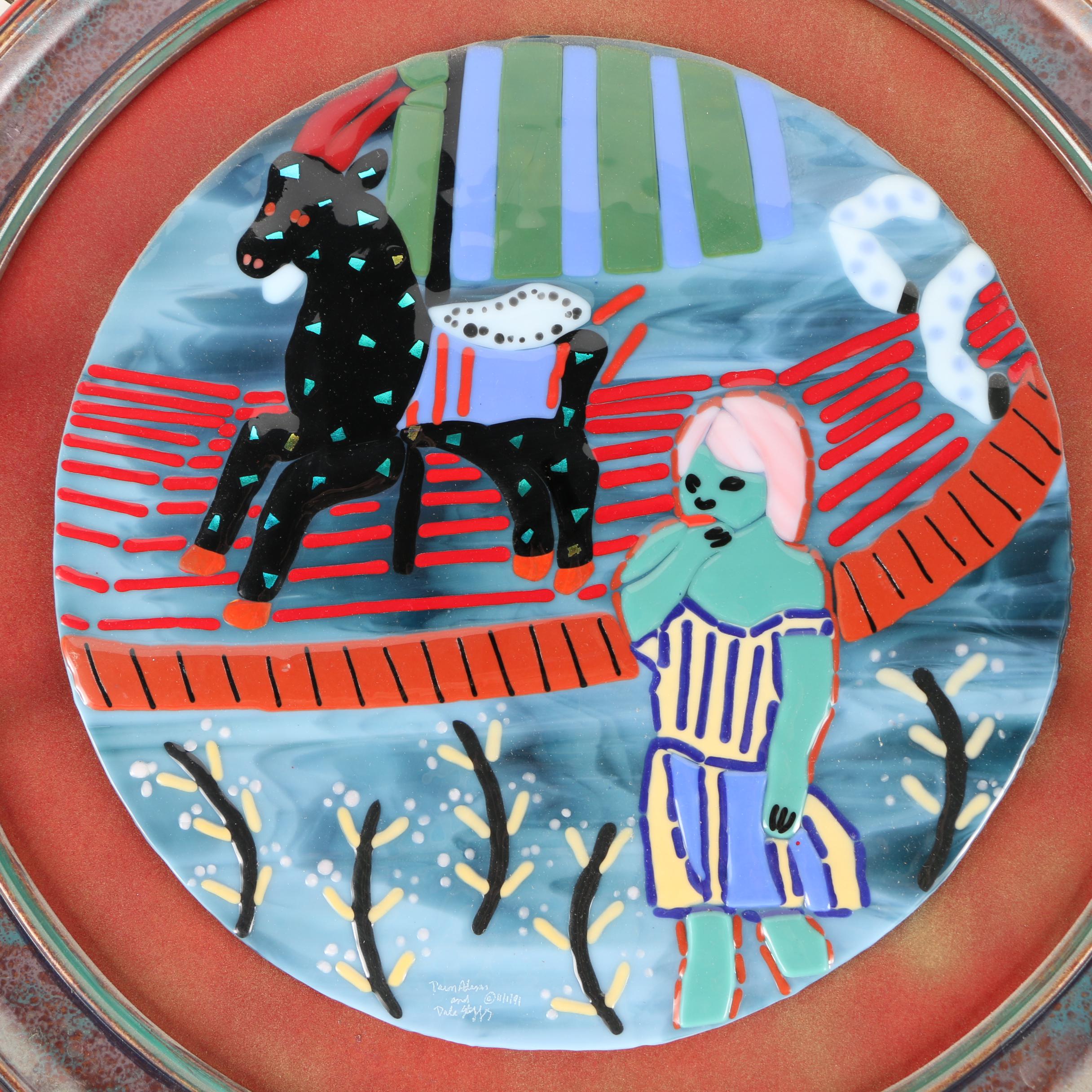 Dawn Adams and Dale Steffey Signed Art Glass "Carousel Dream"