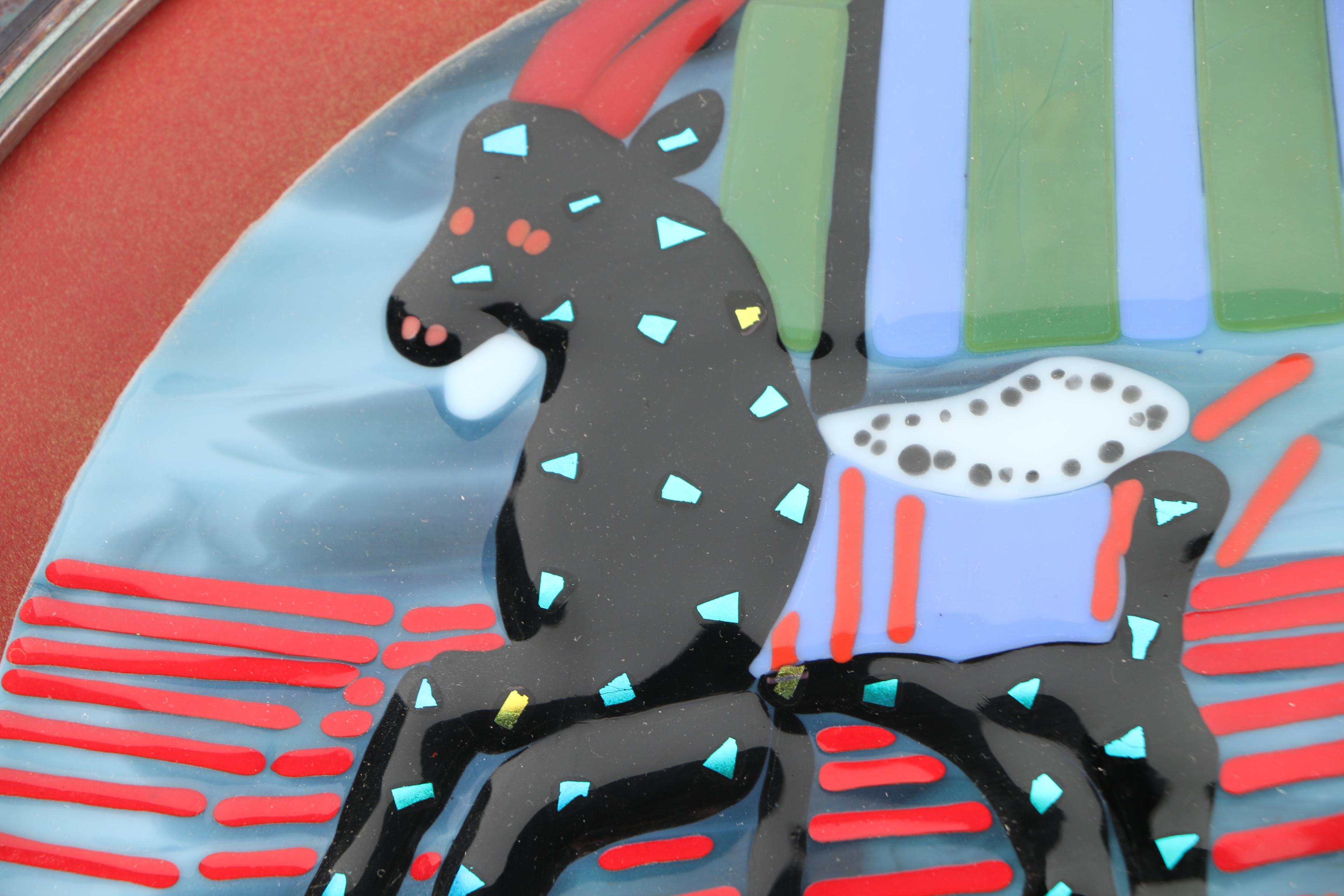 Dawn Adams and Dale Steffey Signed Art Glass "Carousel Dream"