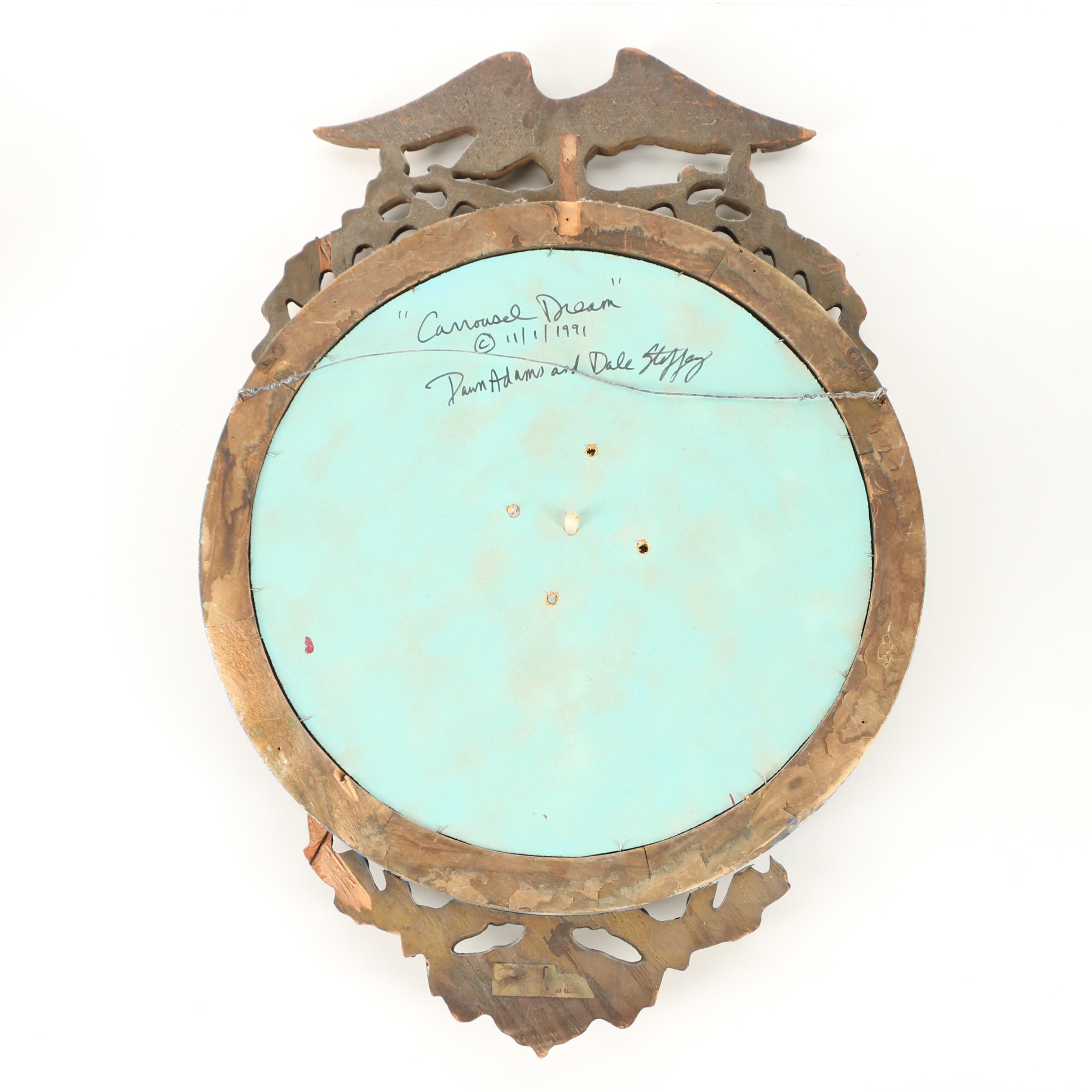 Dawn Adams and Dale Steffey Signed Art Glass "Carousel Dream"