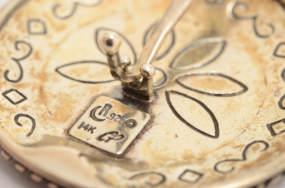 Carolyn Pollack Relios Sterling Silver and 14K Gold Medallion Pendant