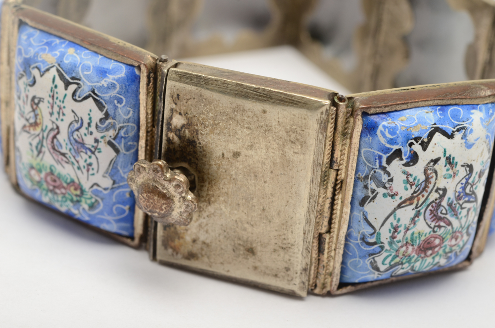 1940s Persian Story Bracelet and Four Sanskrit Medallion Pendants