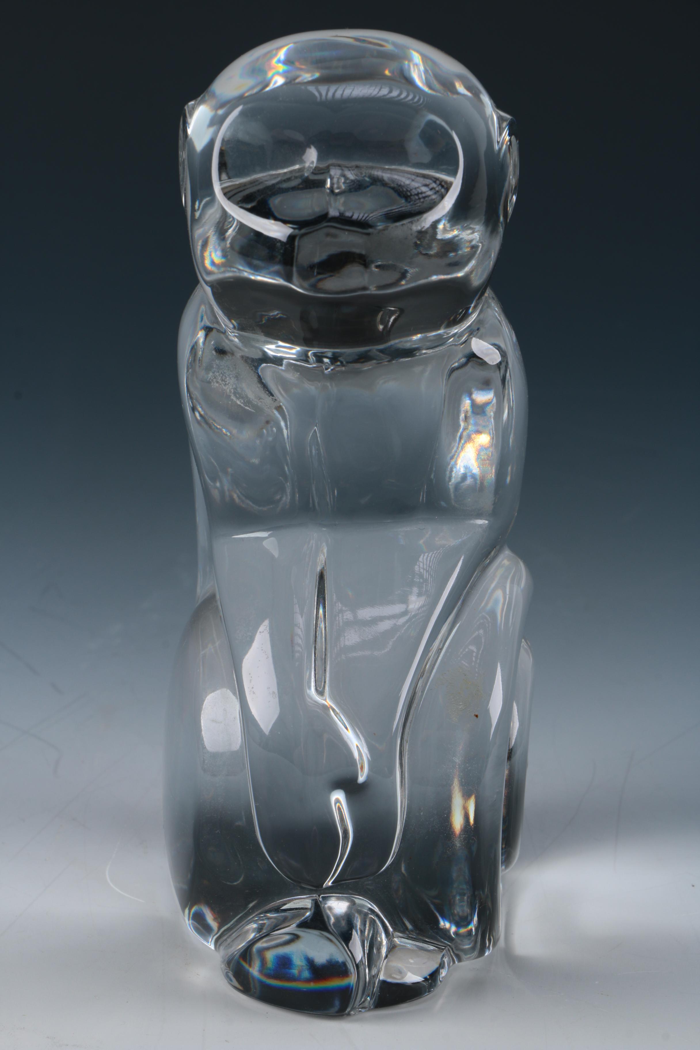 Val St. Lambert Crystal Monkey Figurine
