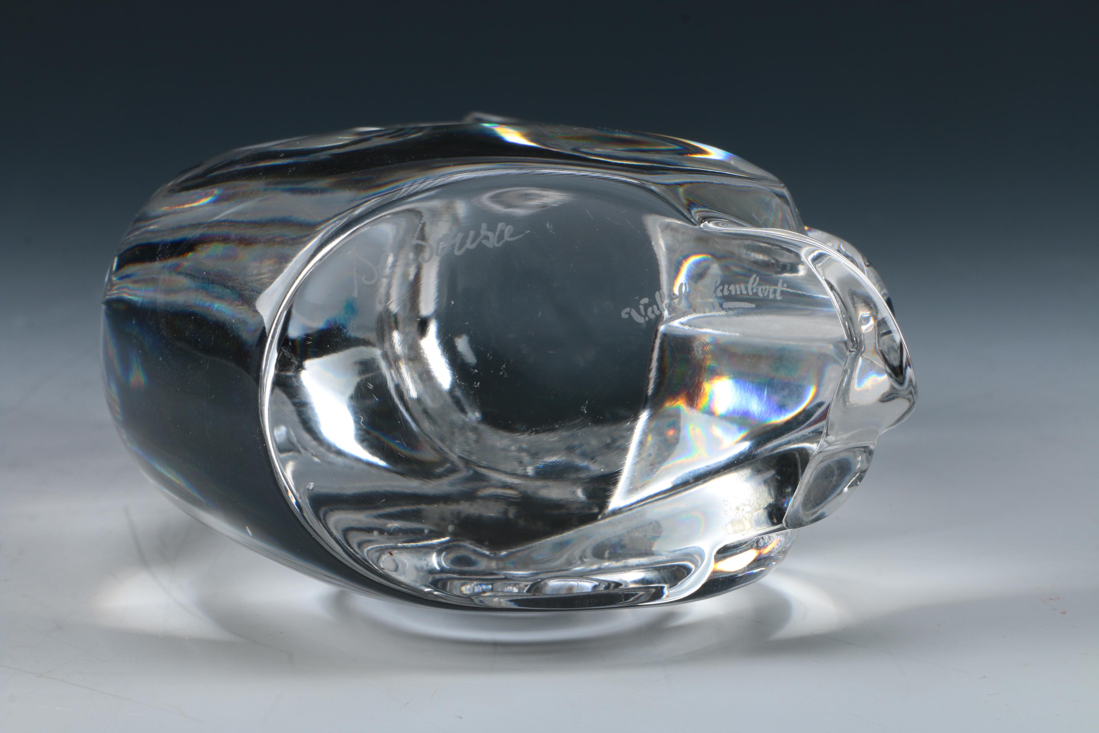 Val St. Lambert Crystal Monkey Figurine