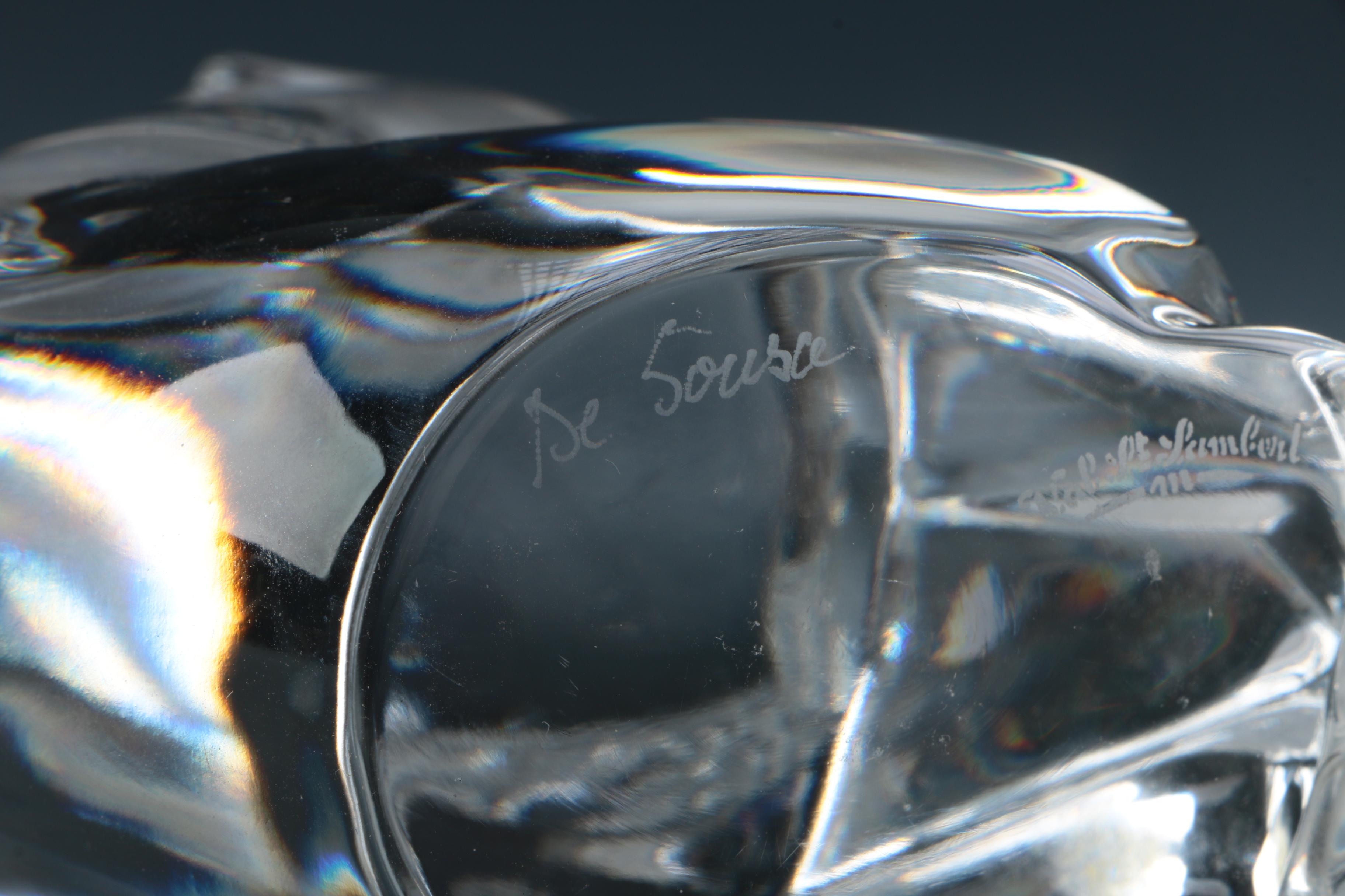 Val St. Lambert Crystal Monkey Figurine