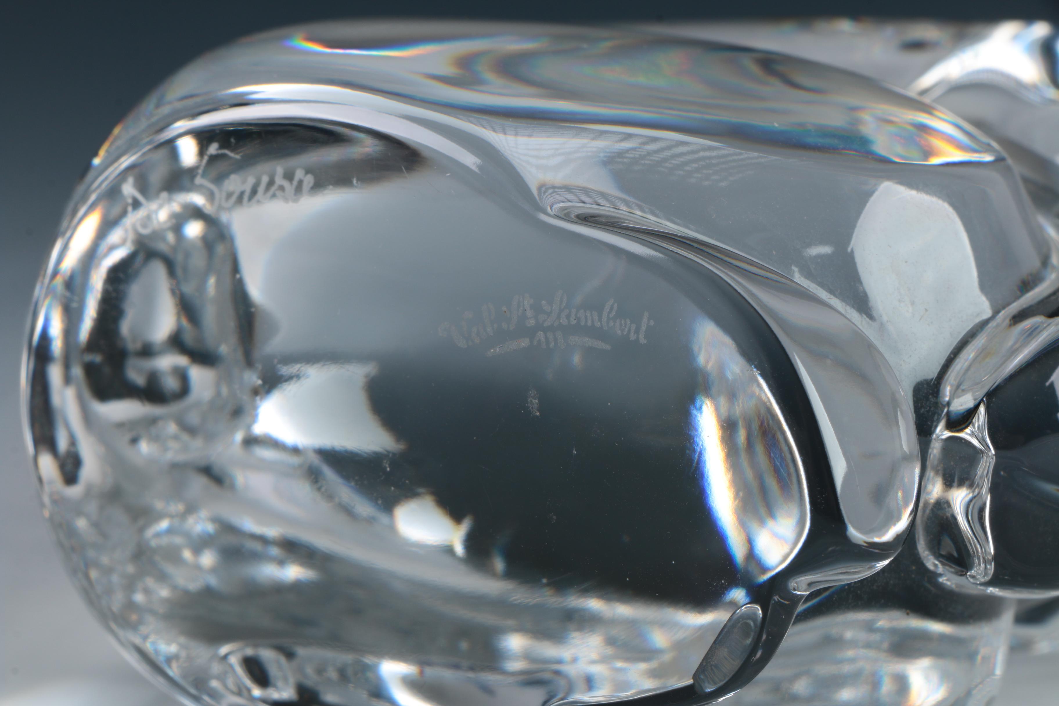 Val St. Lambert Crystal Monkey Figurine