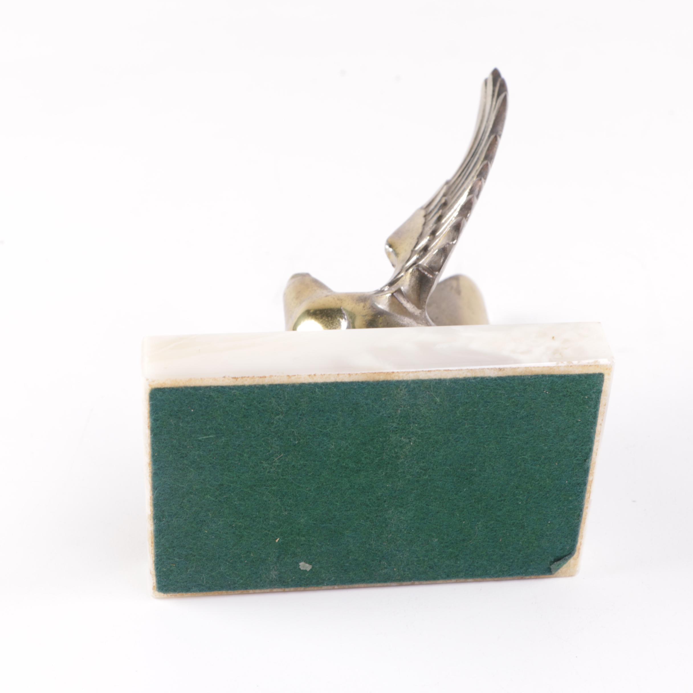 Vintage Brass and Agate Eagle Bookends