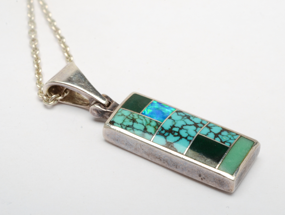 Temé Sterling Silver Stone Inlay Jewelry Suite