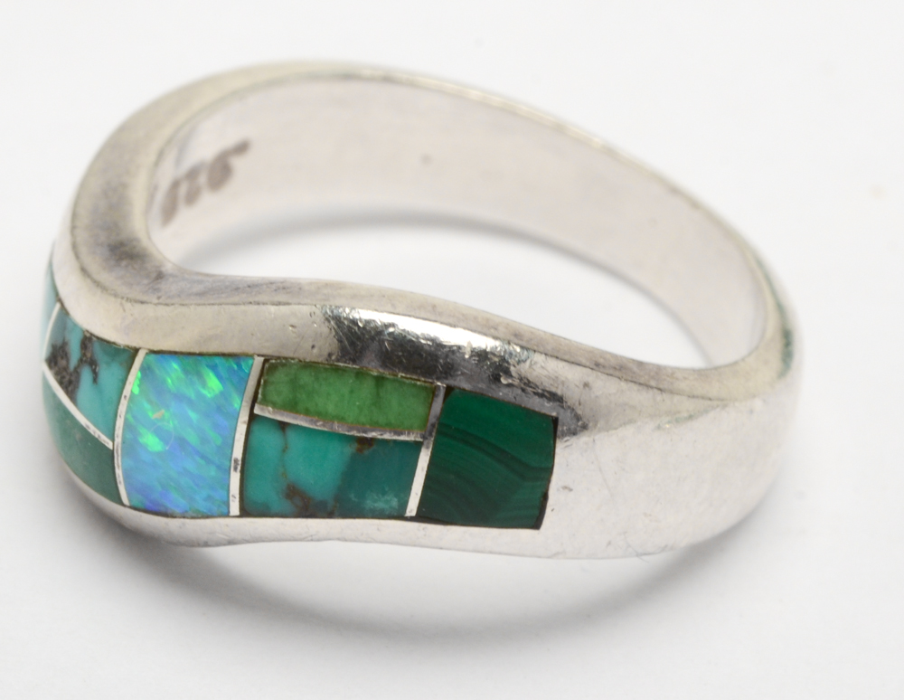 Temé Sterling Silver Stone Inlay Jewelry Suite