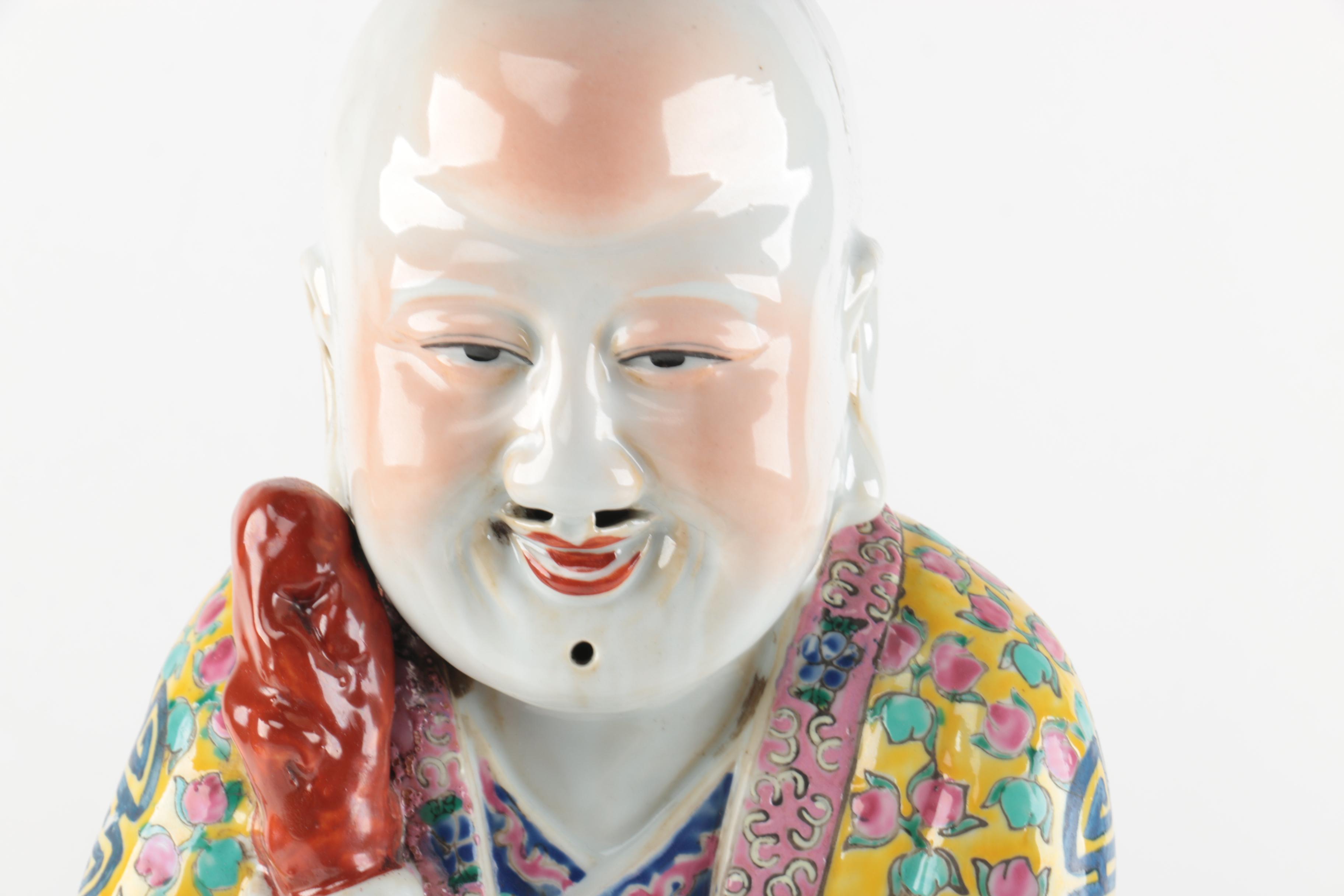 Chinese Ceramic Figurine of the God of Longevity