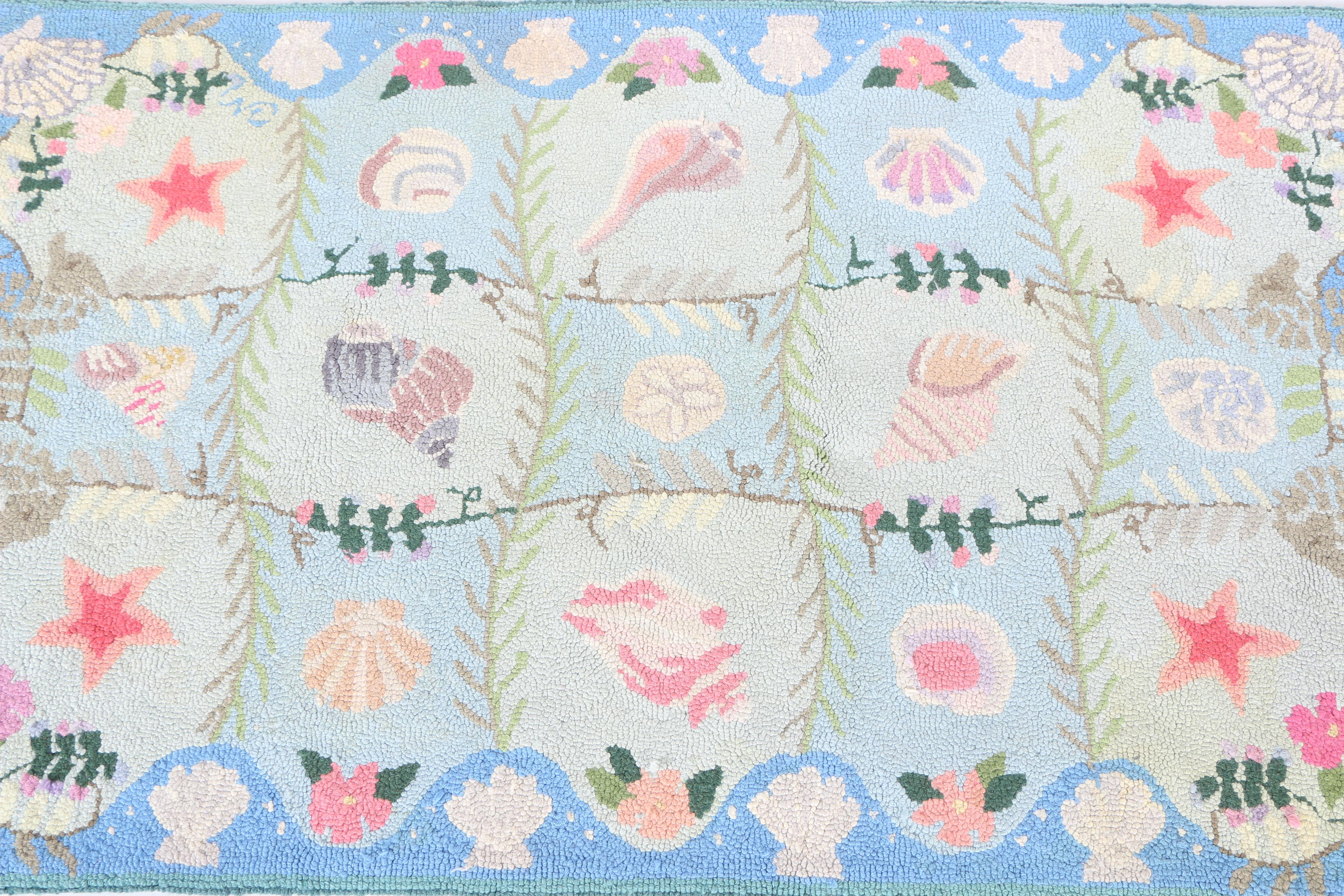 Pair of Claire Murray Handmade Nautical Themed Wool Rugs