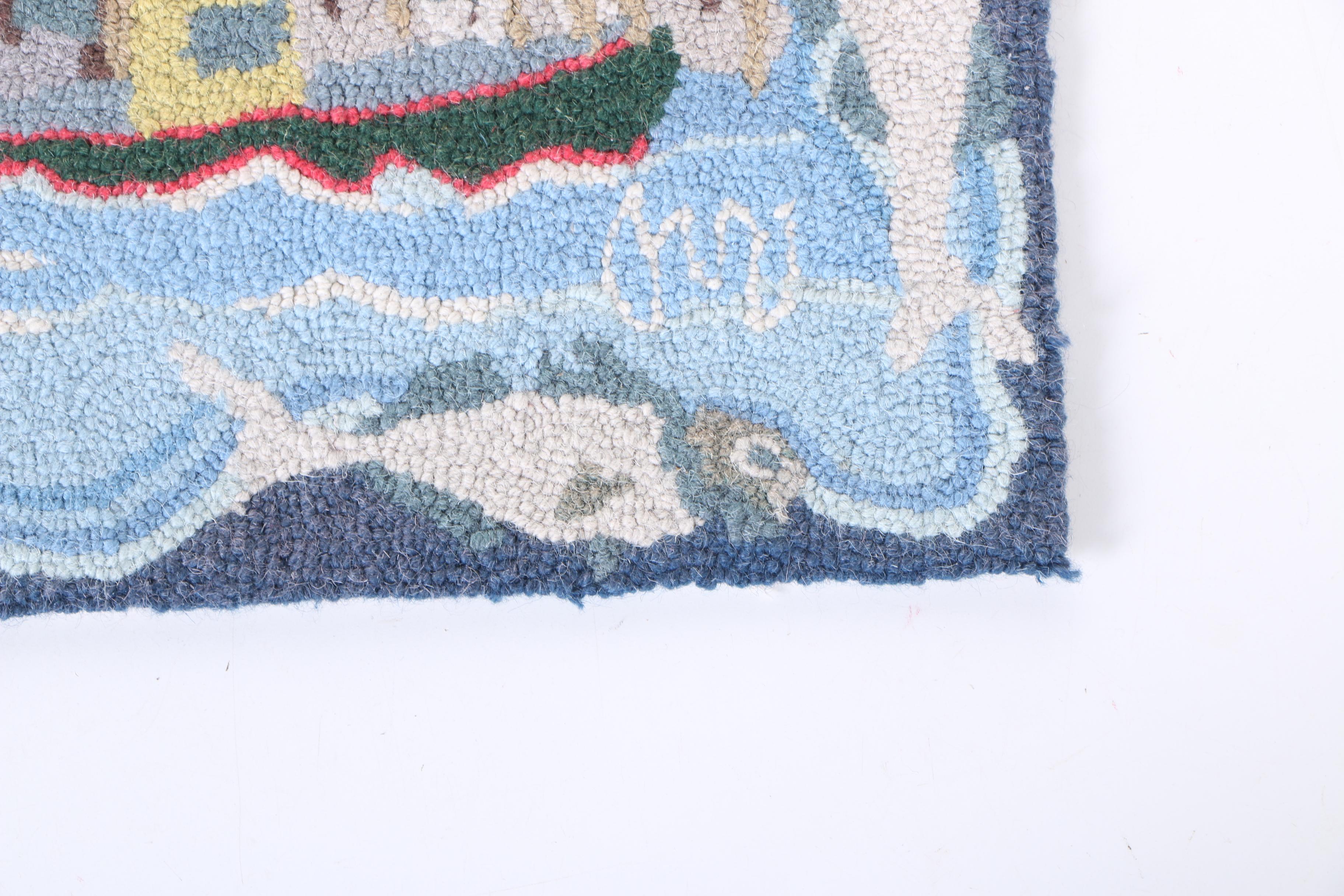 Pair of Claire Murray Handmade Nautical Themed Wool Rugs