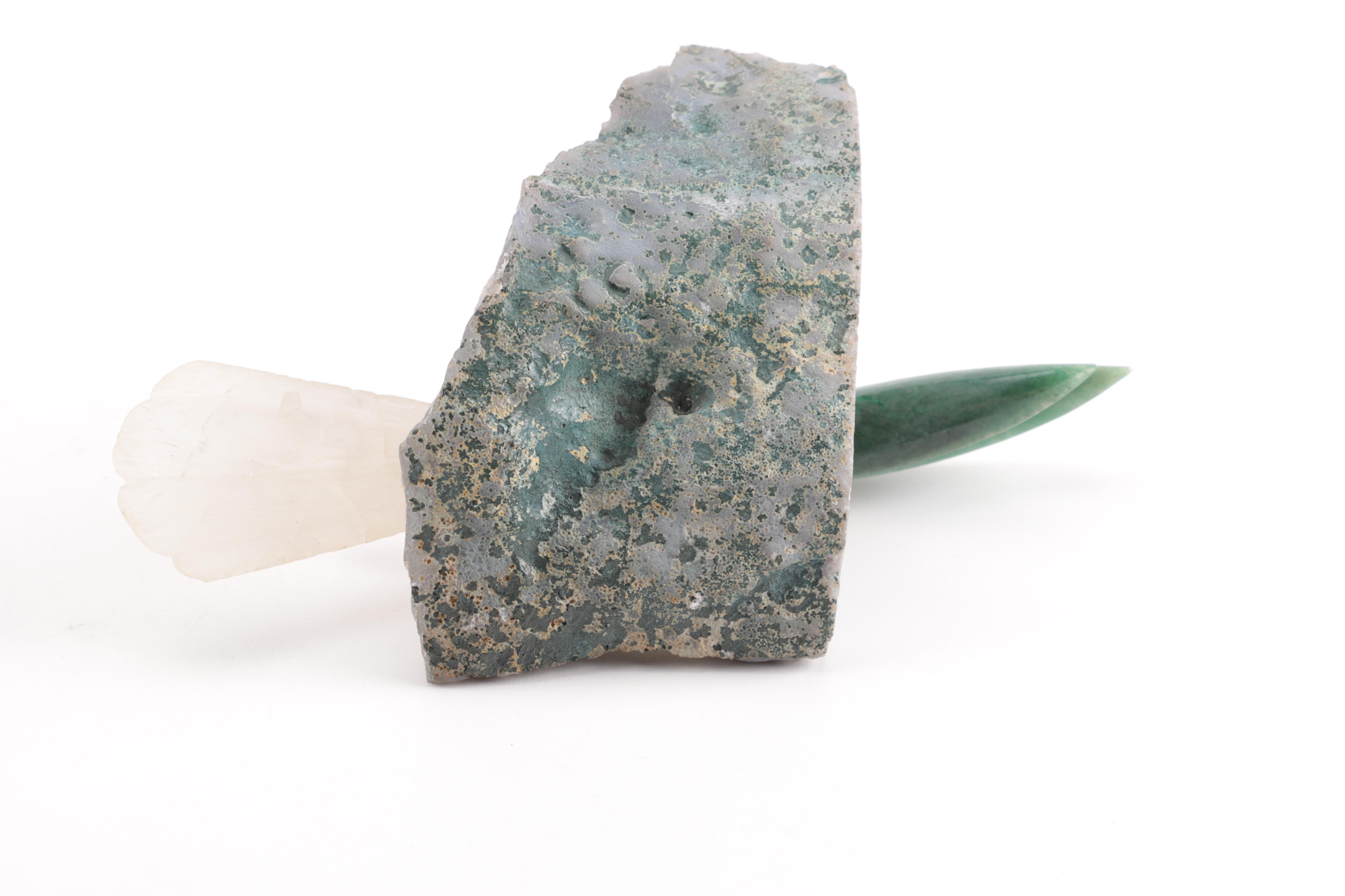 Aventurine and Quartz Toucan on Amethyst Base