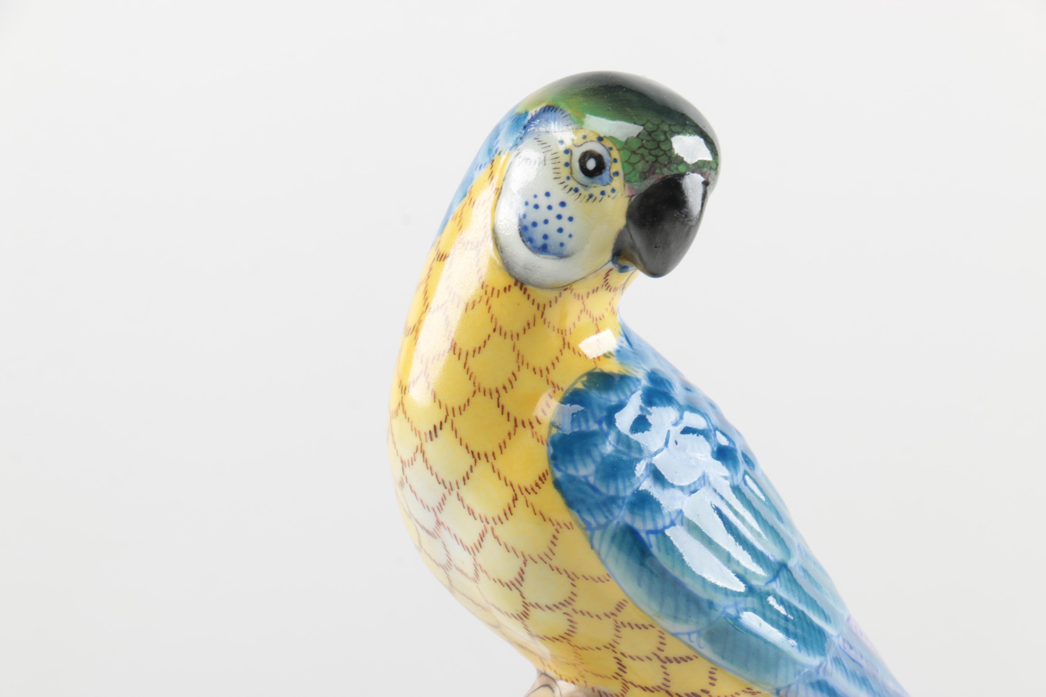 Pair of Ceramic Parrot Figurines