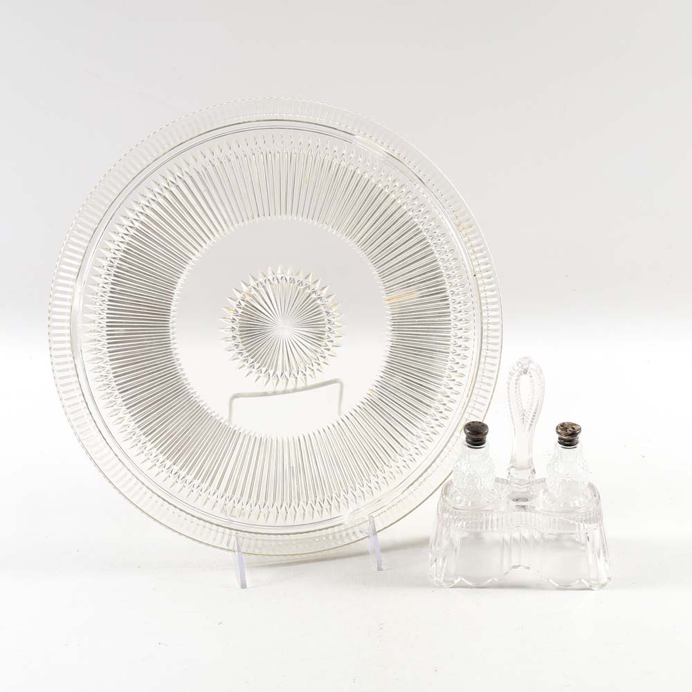 Vintage Pressed Glass Serving Pieces