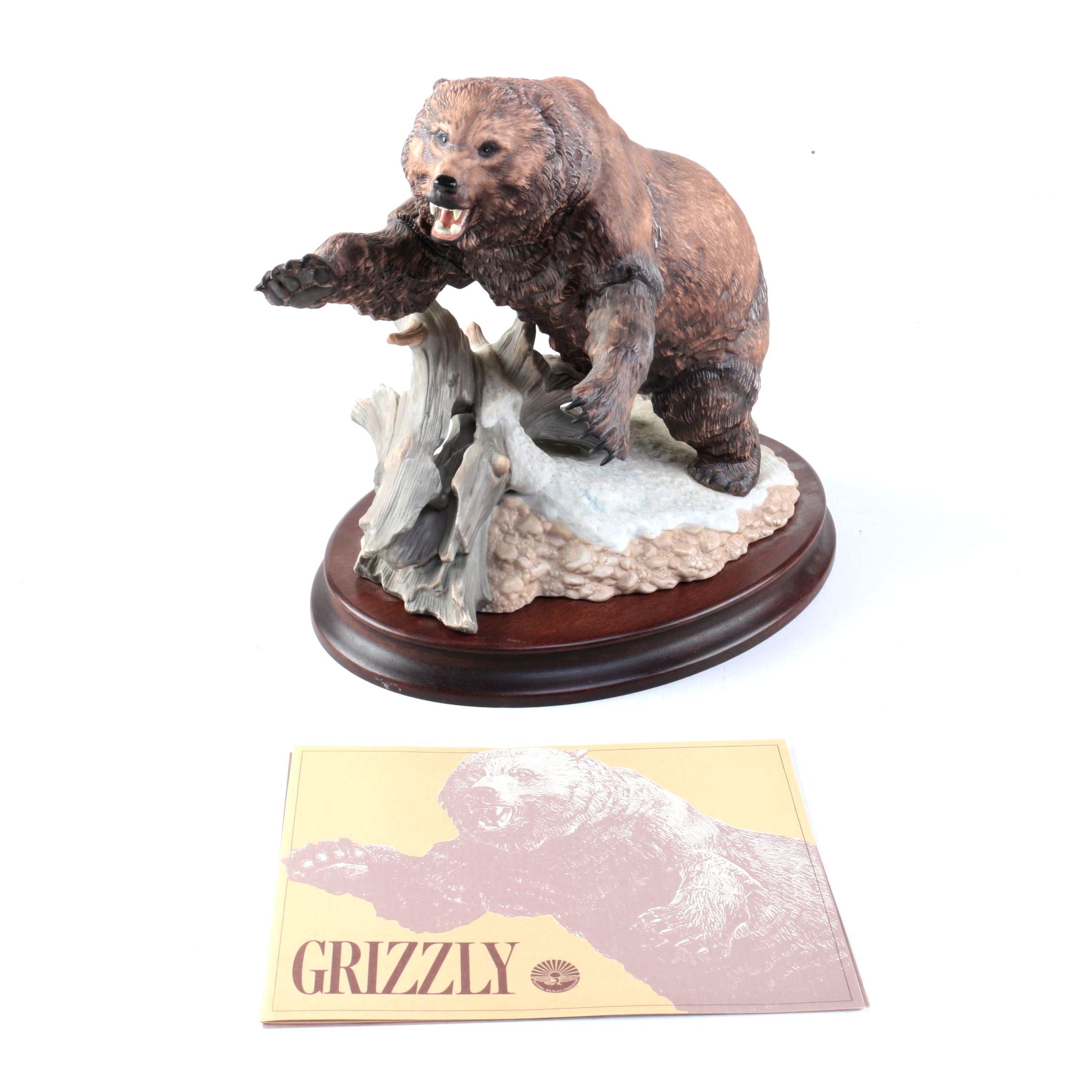 Franklin Mint Porcelain Grizzly Bear