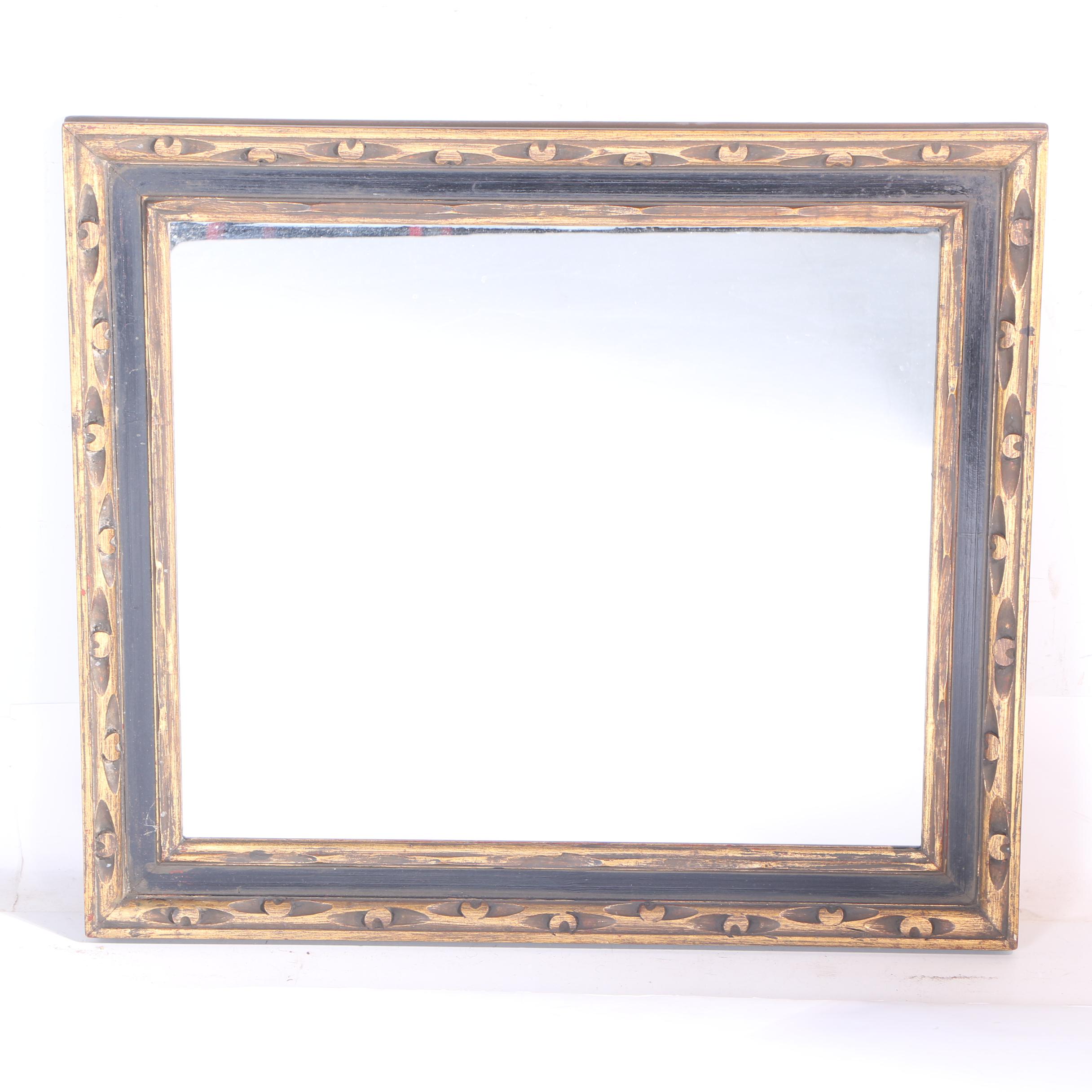 Painted and Distressed Wood Framed Mirror