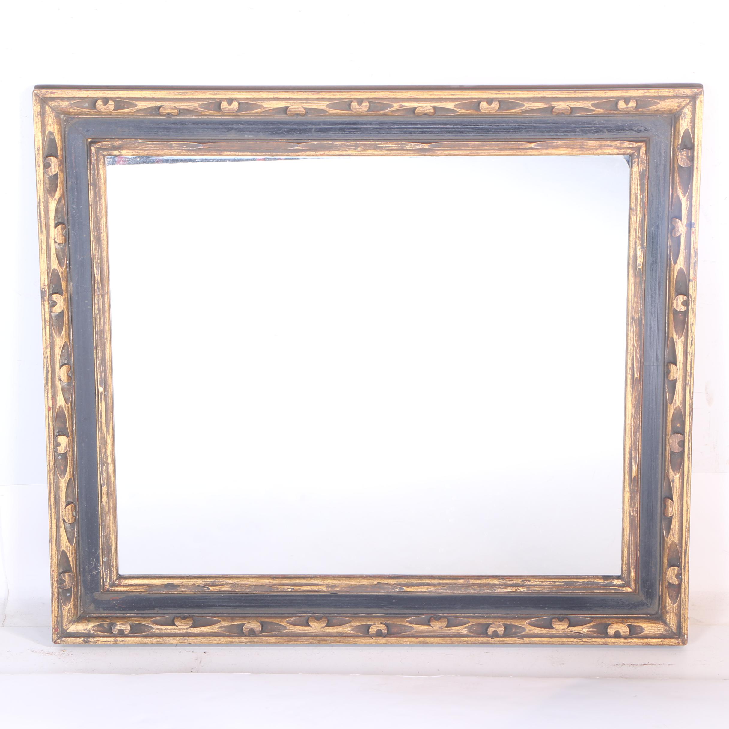 Painted and Distressed Wood Framed Mirror