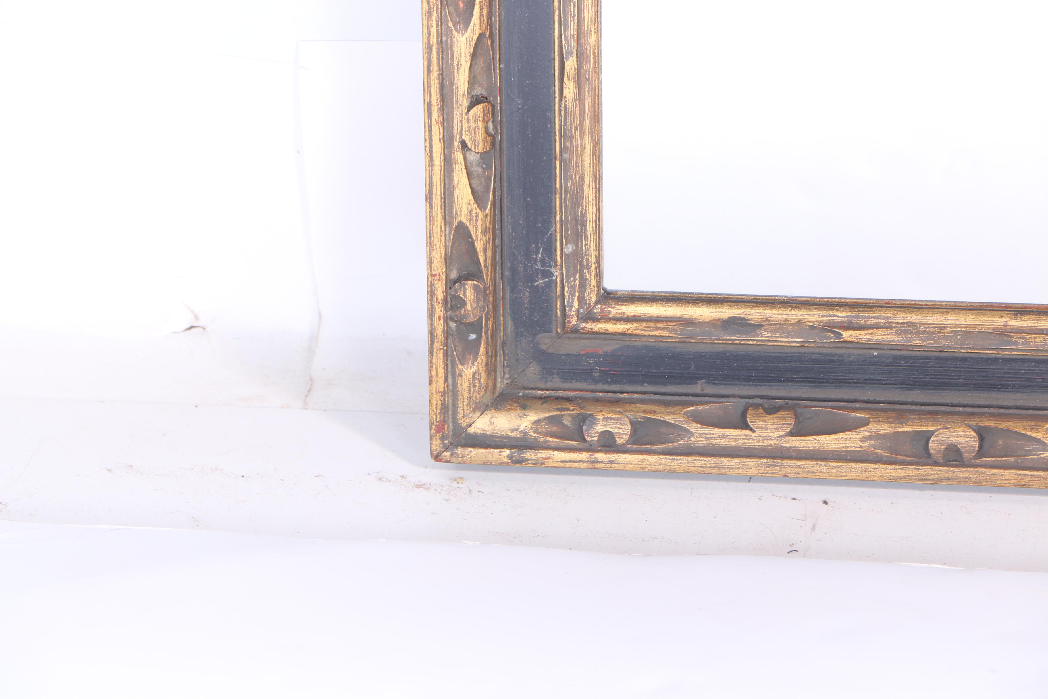Painted and Distressed Wood Framed Mirror