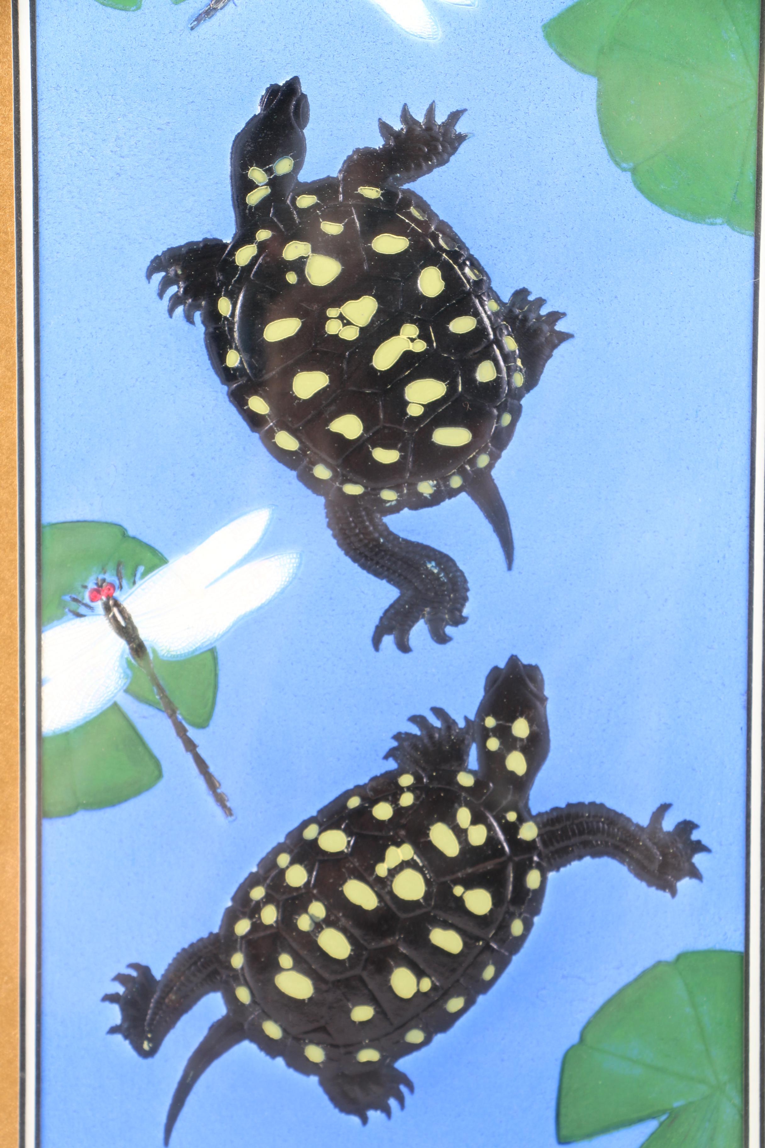 Chong Lim Limited Edition Gouche Painting on Embossed Paper "Spotted Turtle"