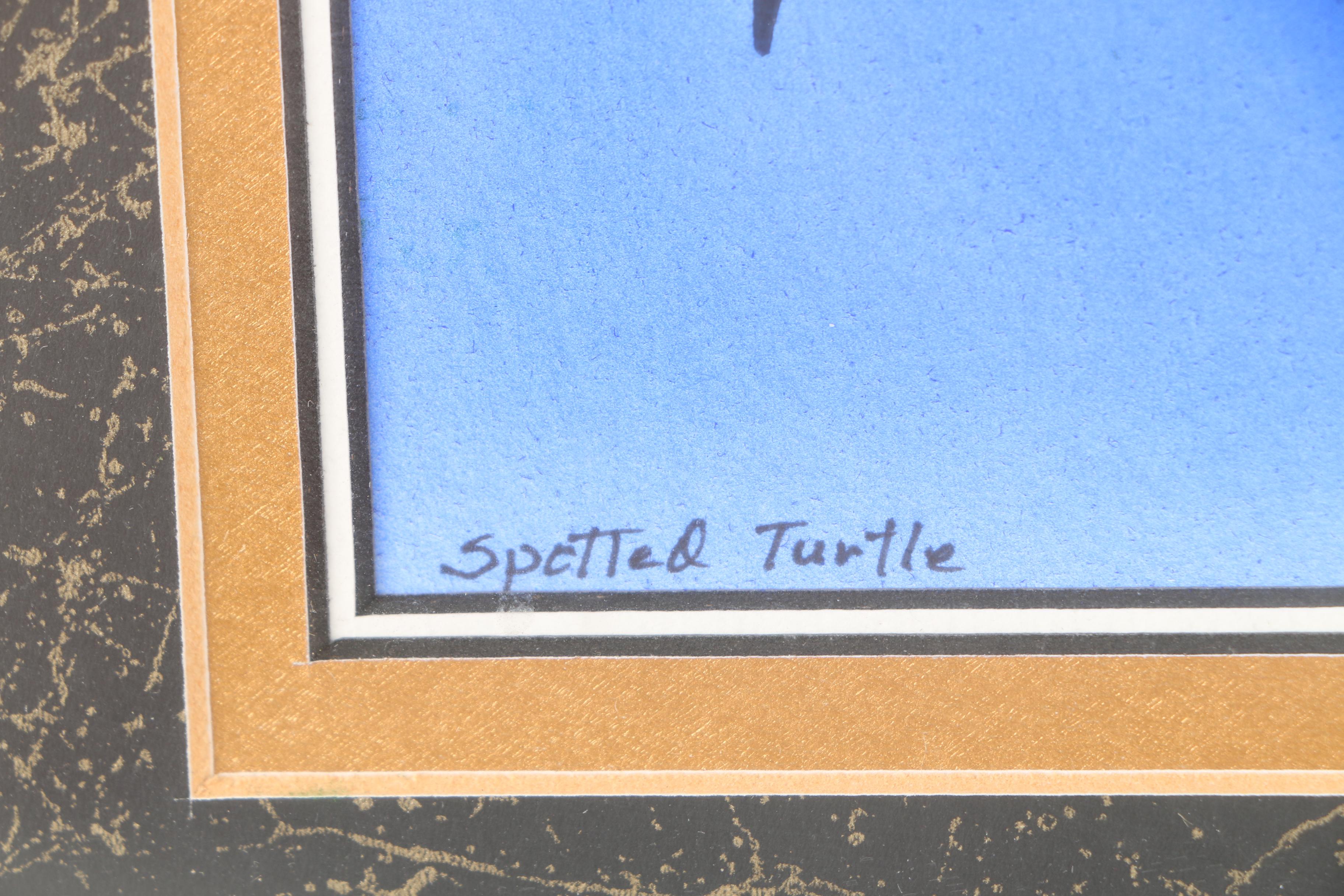 Chong Lim Limited Edition Gouche Painting on Embossed Paper "Spotted Turtle"