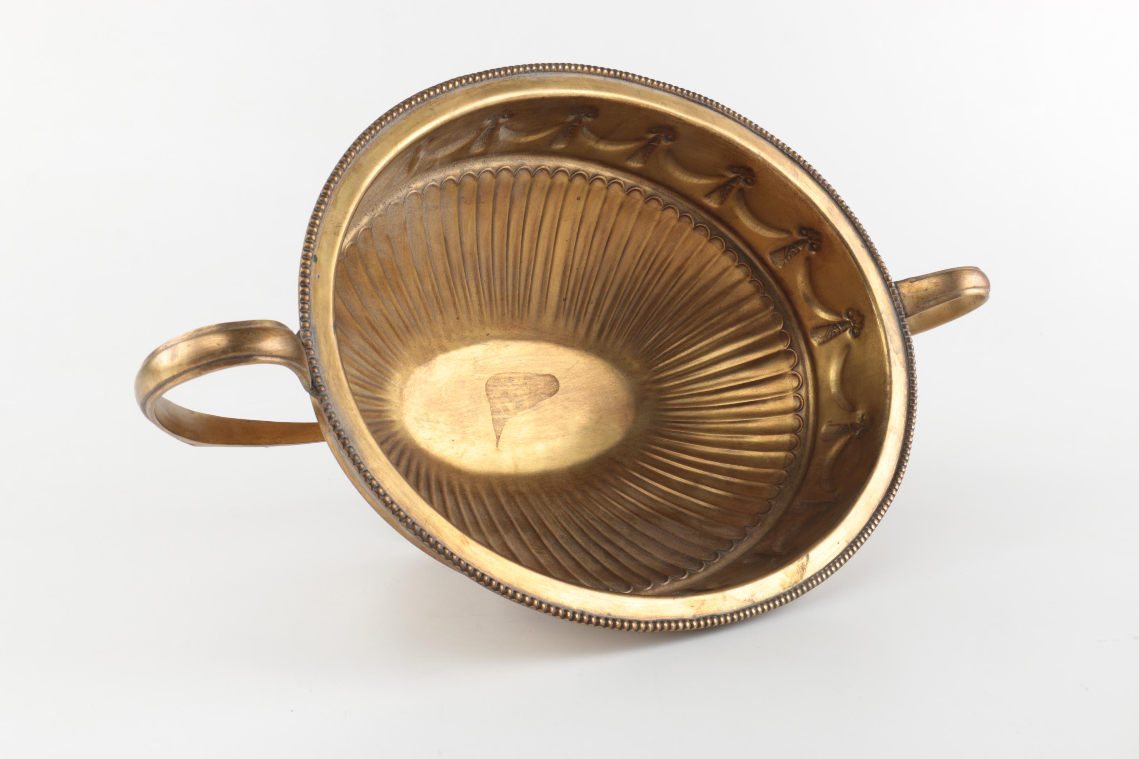 Gold Tone Metal Footed Bowl