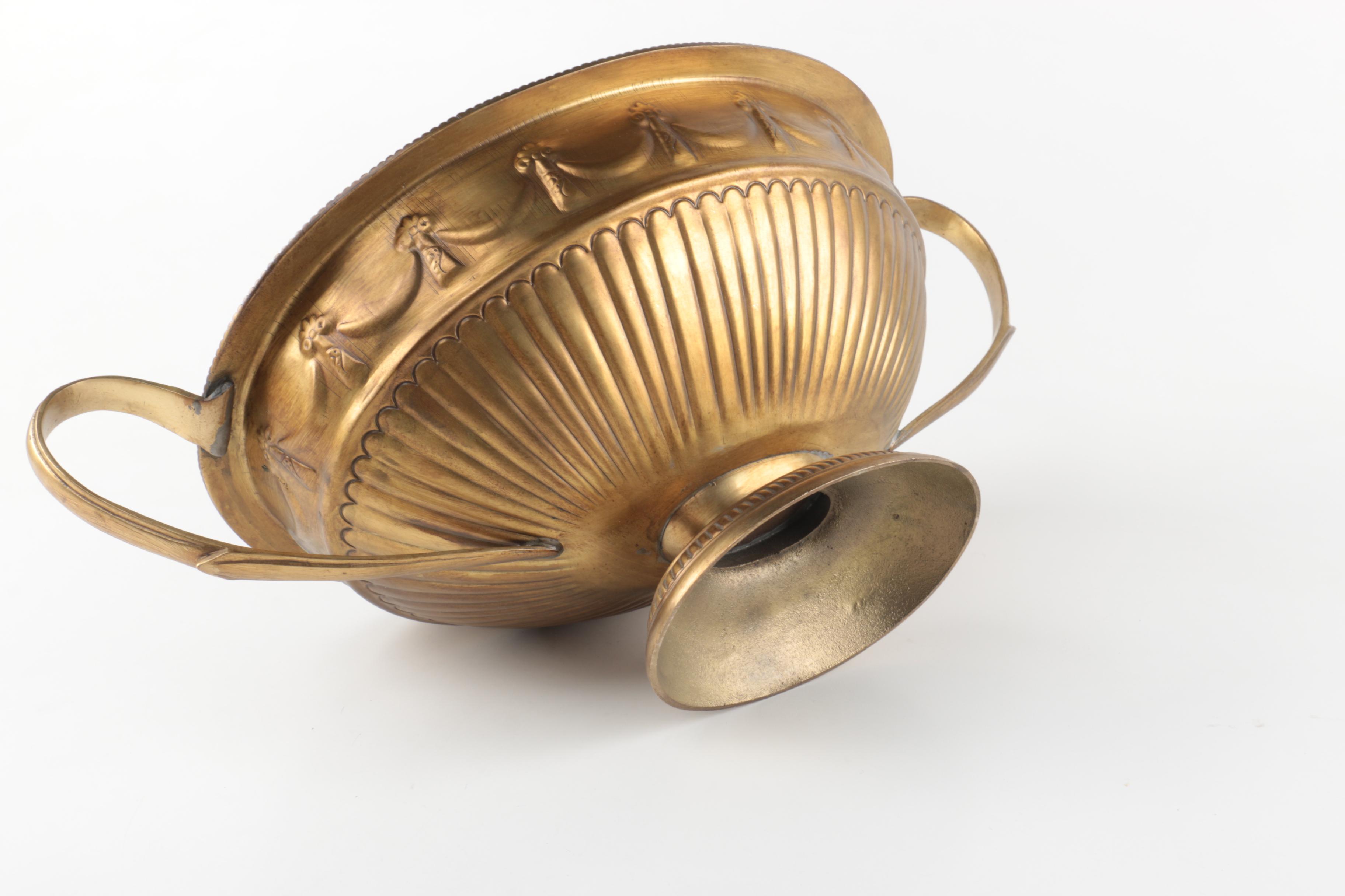 Gold Tone Metal Footed Bowl