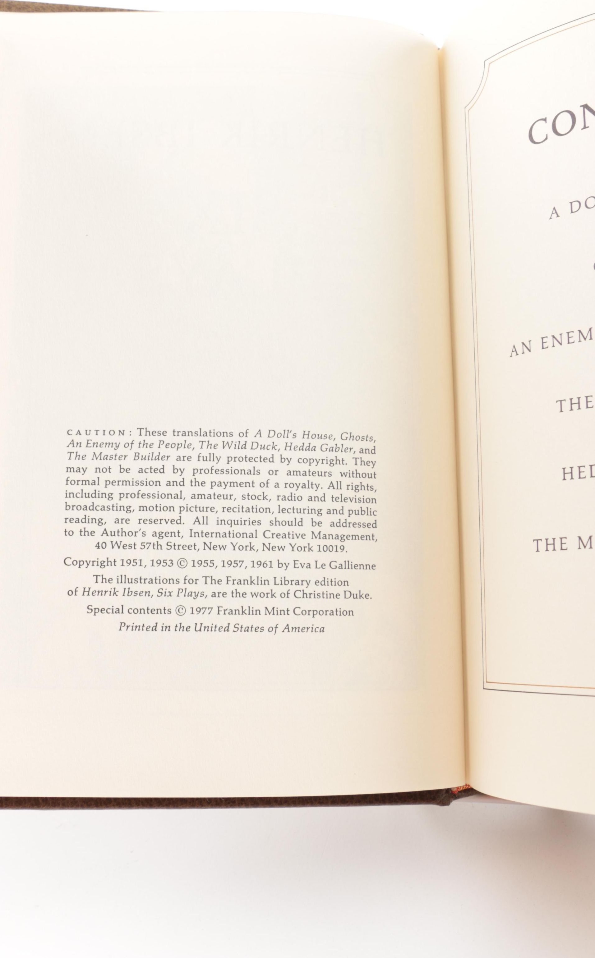 Franklin Library "100 Greatest Books of All Time" Plays Including Ibsen and Shaw