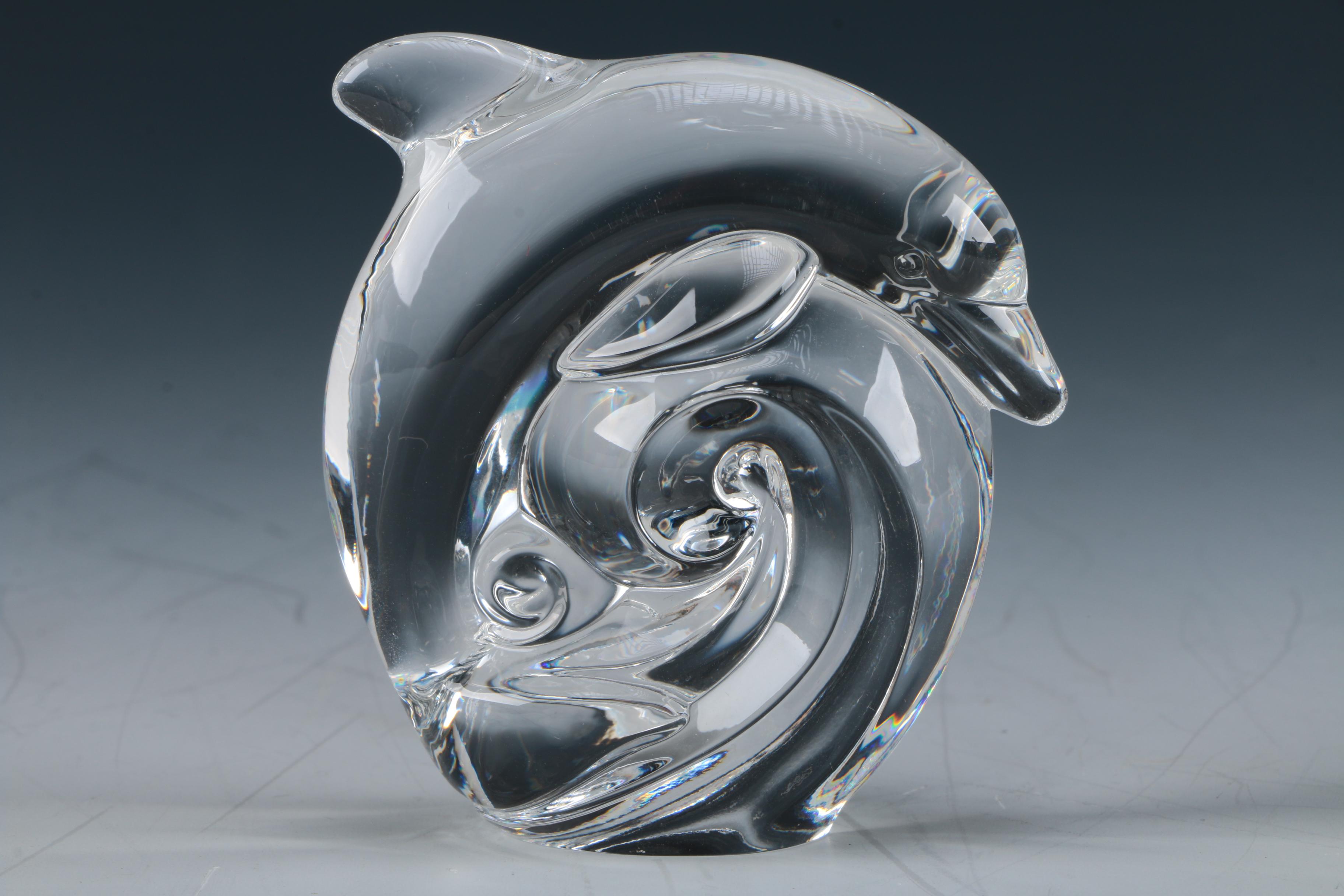 Steuben Glass Dolphin Figurine