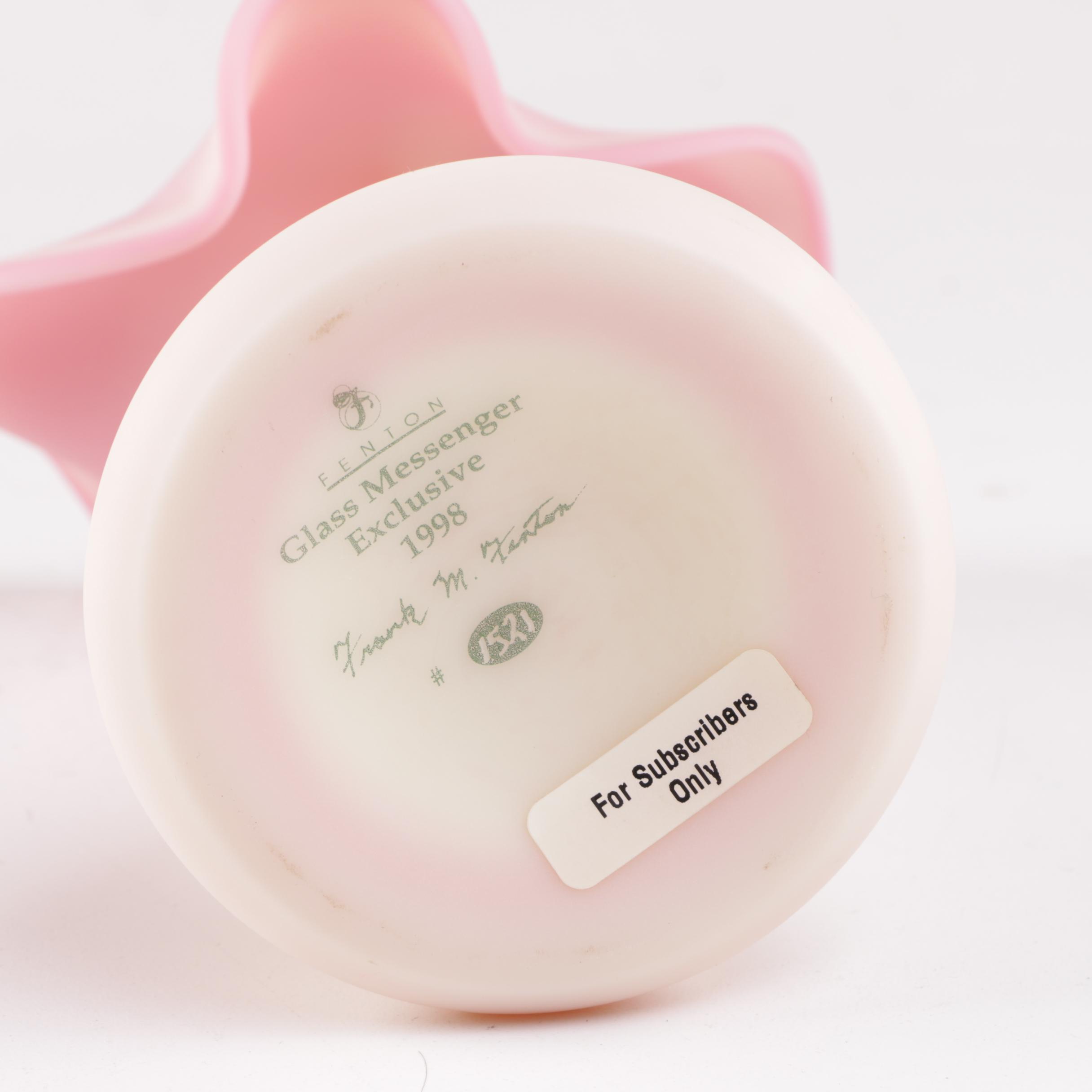 Fenton Signed Limited Edition "Jack in the Pulpit" Burmese Vase