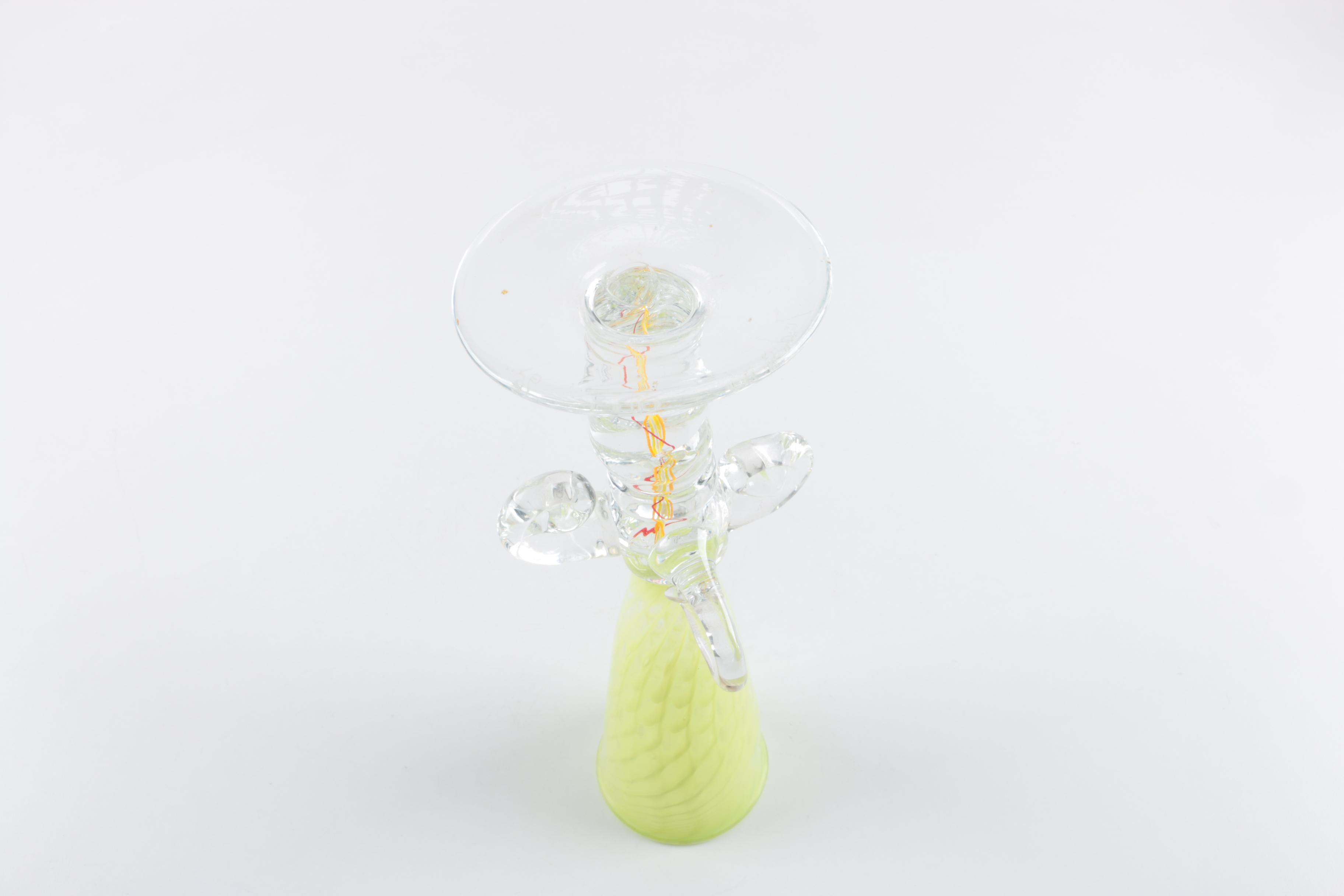 Signed Yellow Art Glass Vase