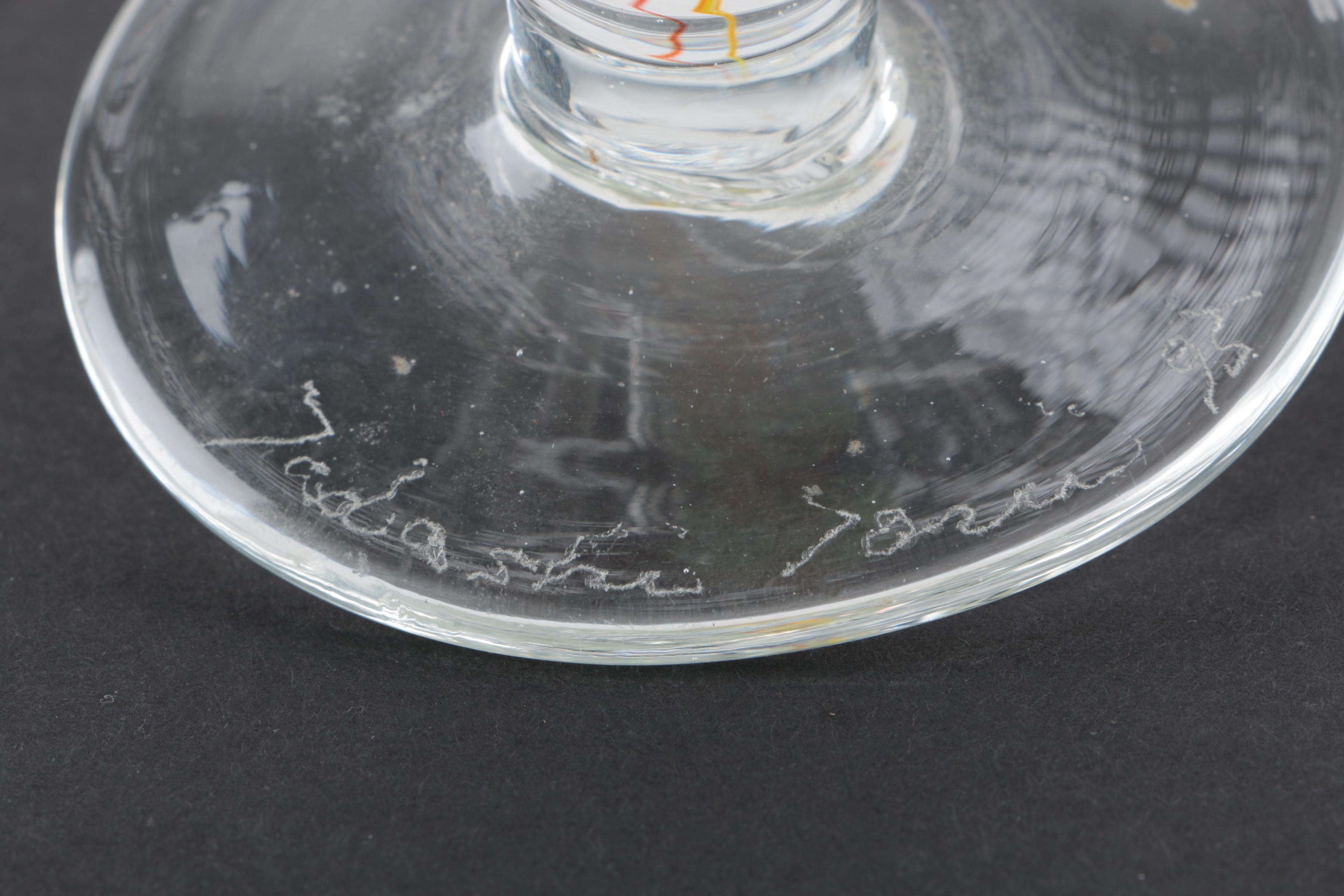 Signed Yellow Art Glass Vase