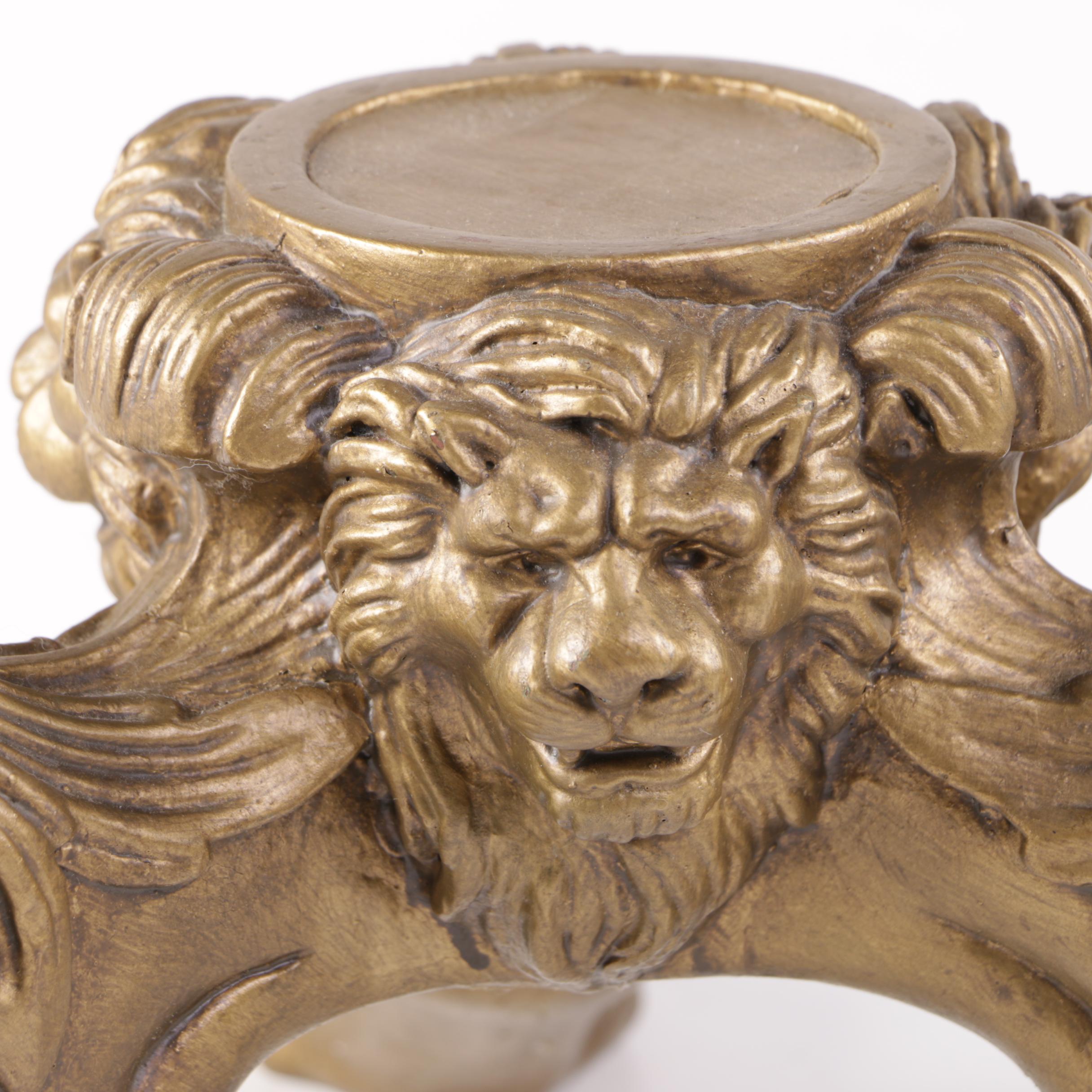 Pair of Gilt Wood Lion Paw Plant Stands