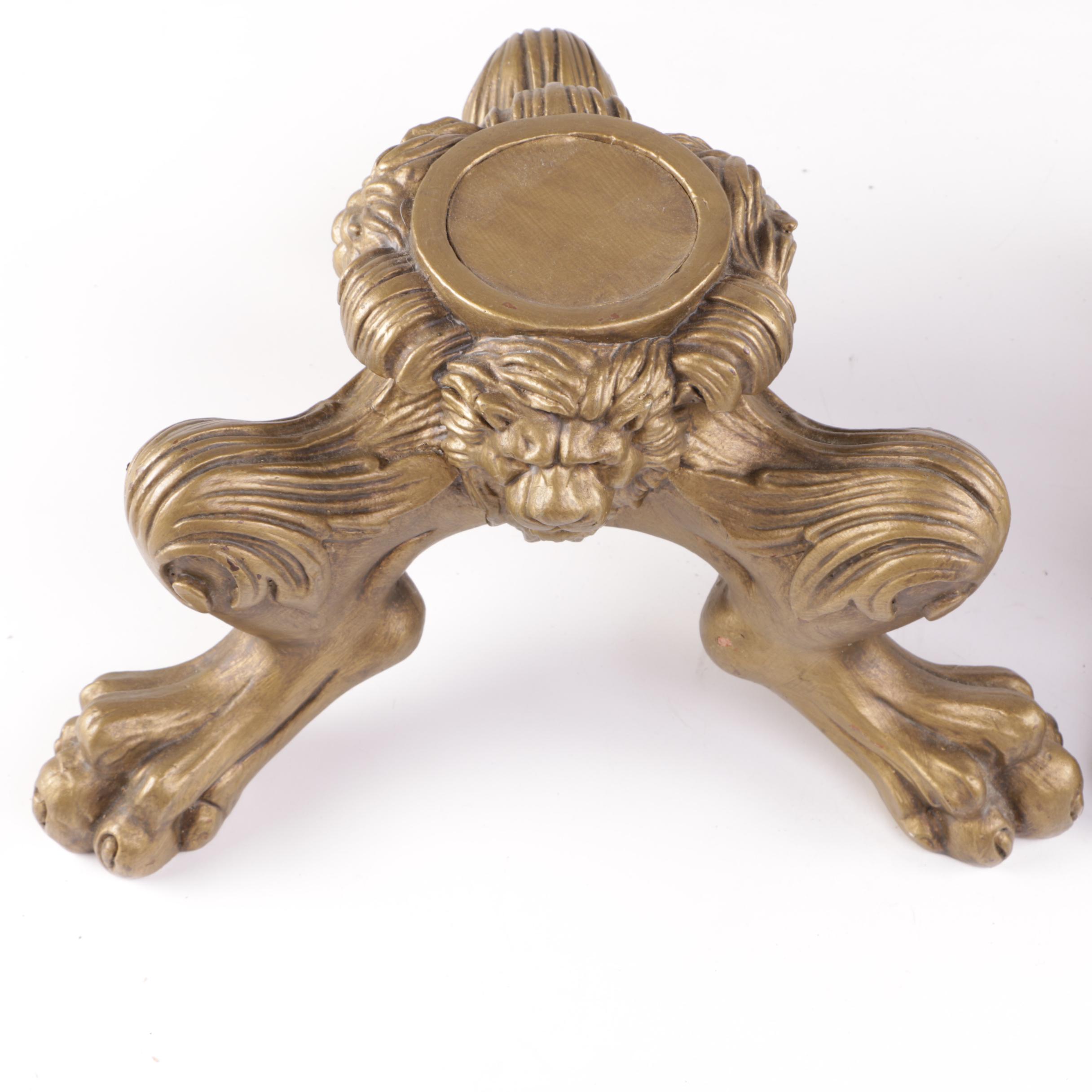 Pair of Gilt Wood Lion Paw Plant Stands