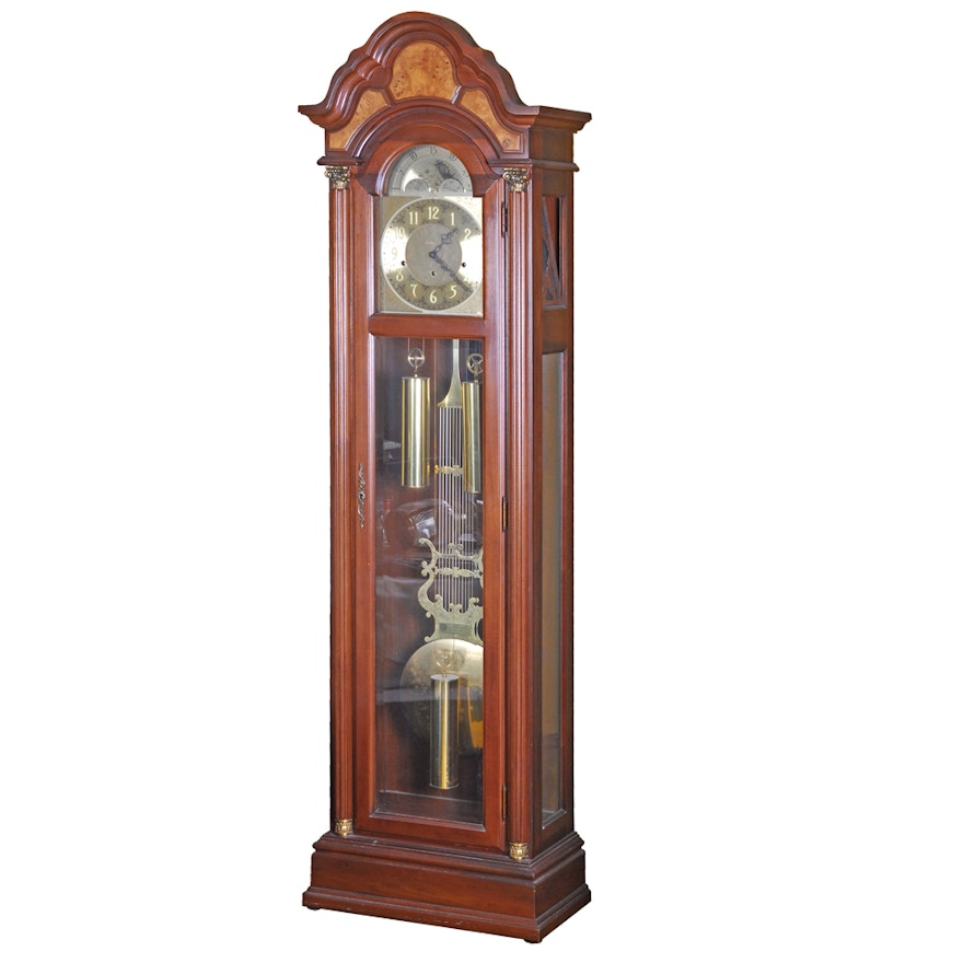 Pearl Cherry and Walnut Grandfather Clock