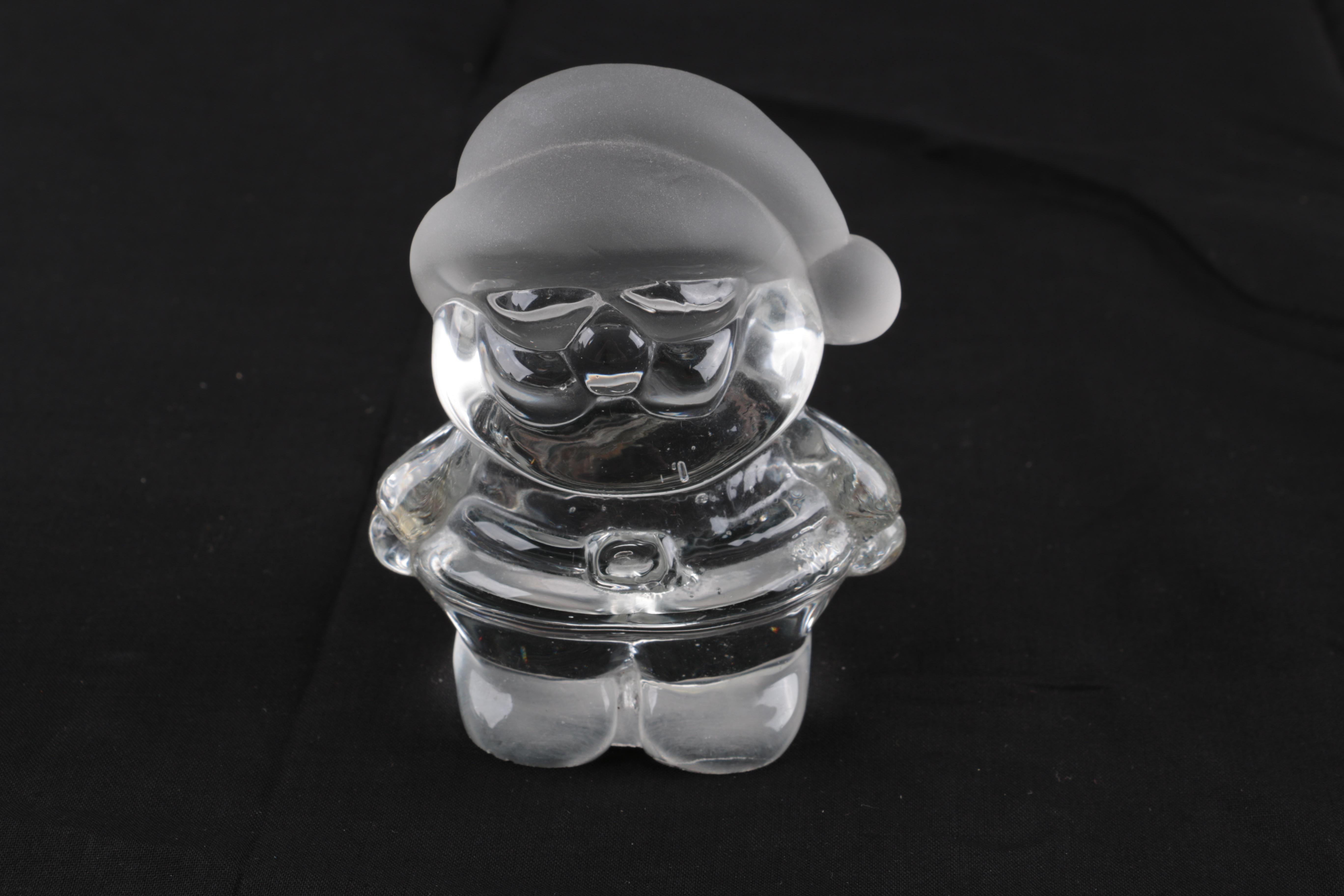 Pair of Crystal Christmas Figurines