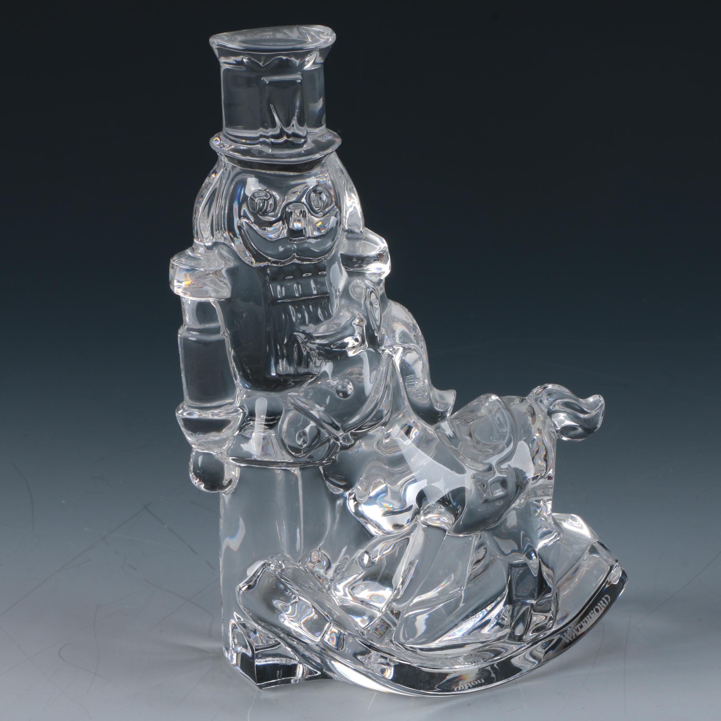 Waterford Crystal Rocking Horse and Nutcracker Figurine