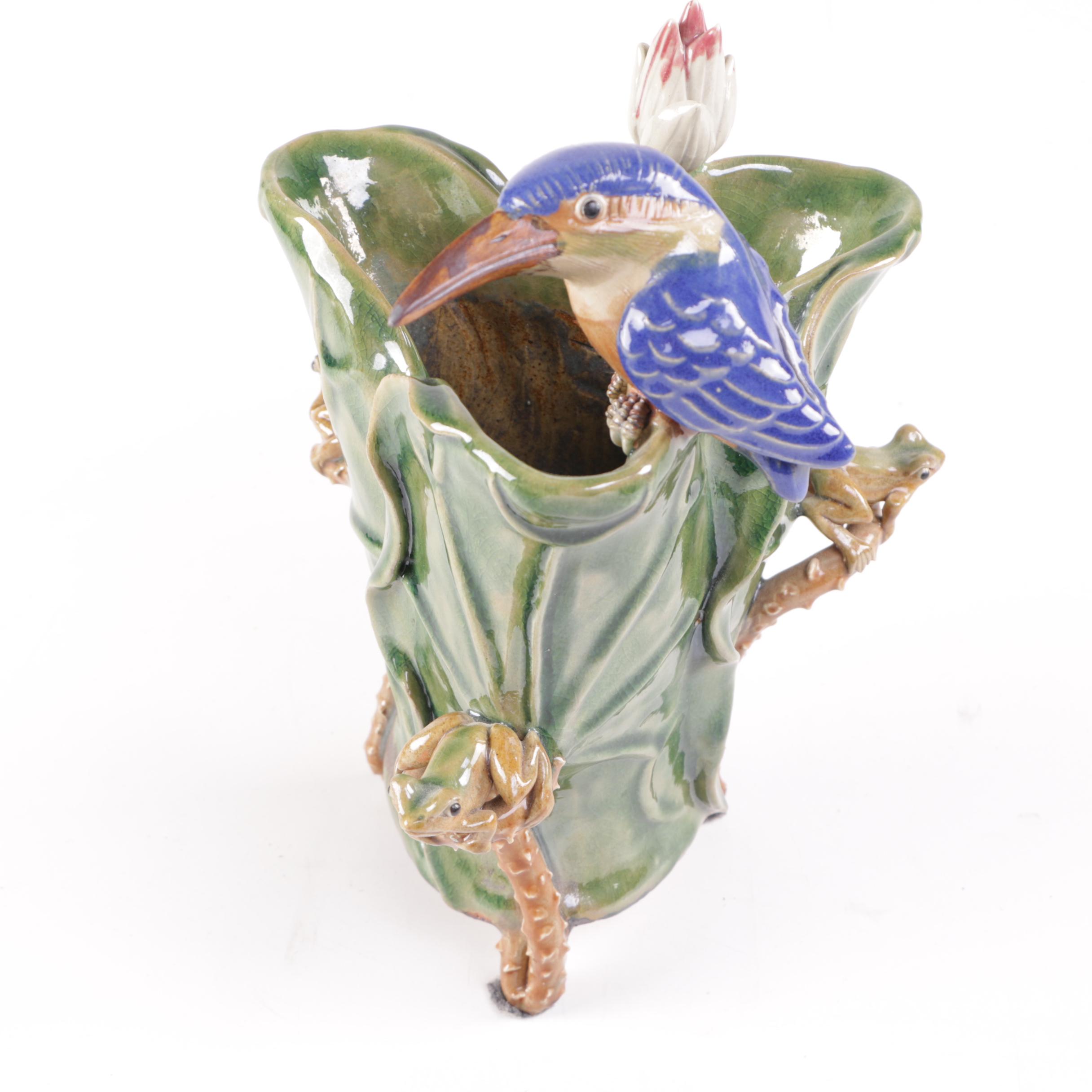 Appliquéd Chinese Ceramic Vase