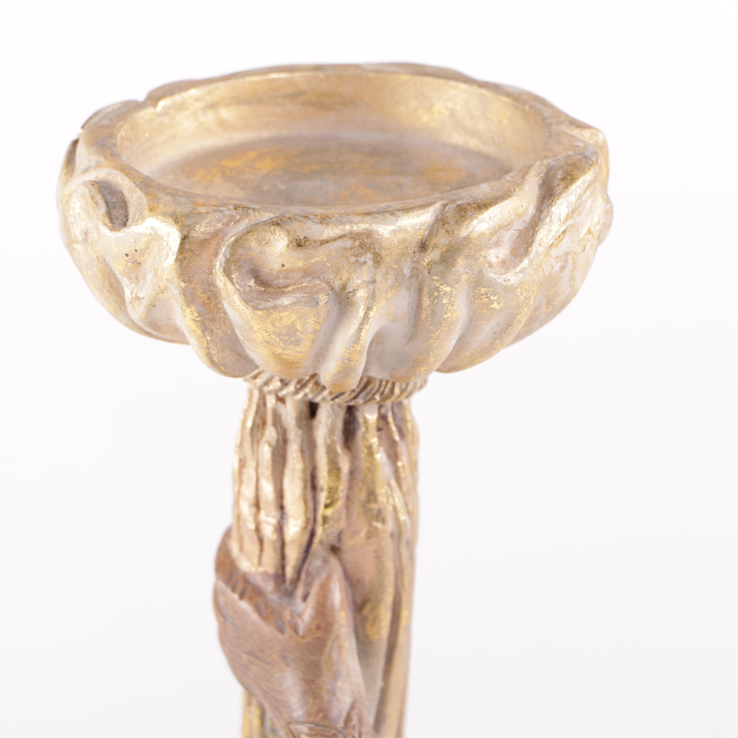 Wooden Monkey Pedestal Candle Holder