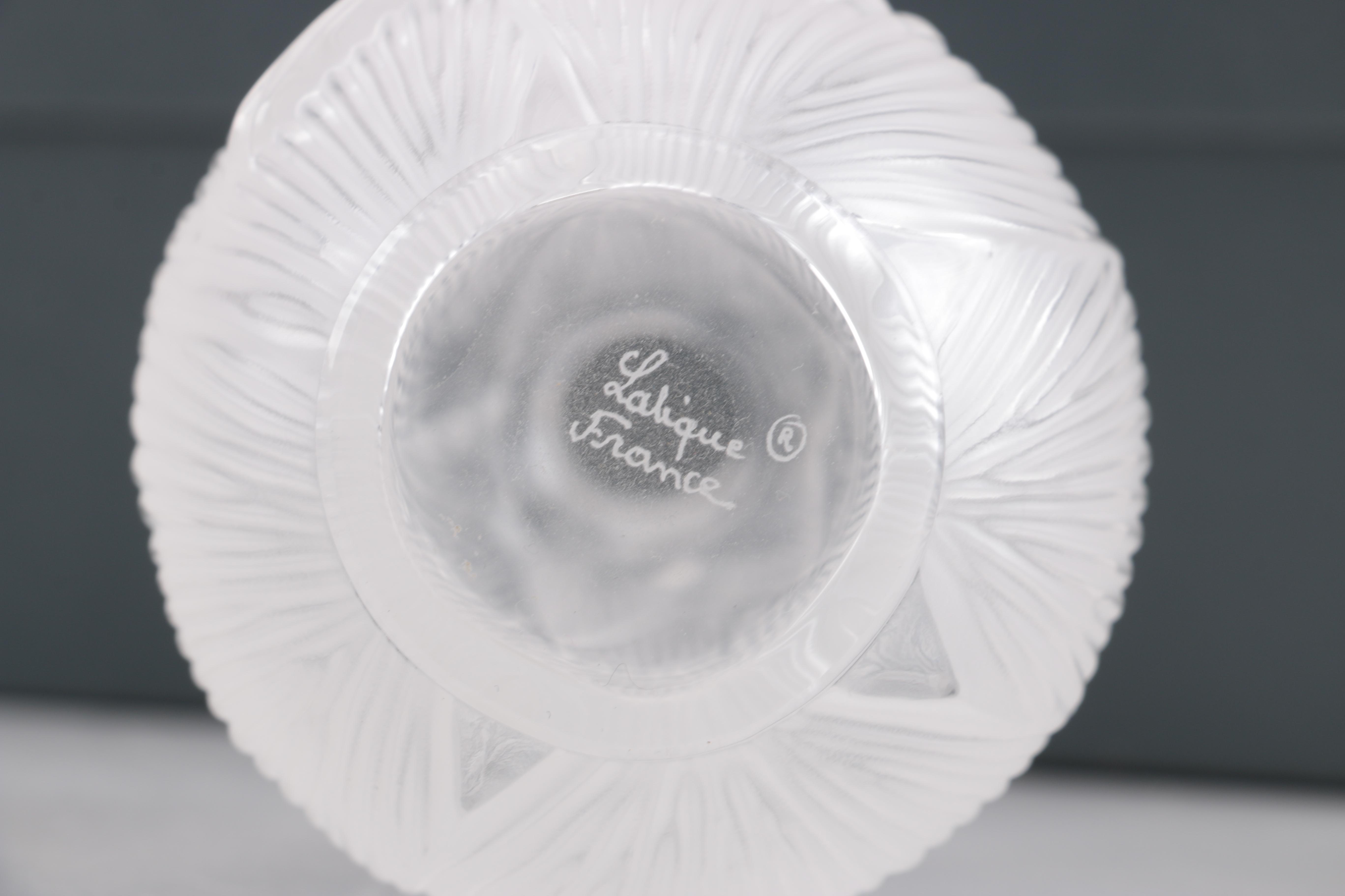 Lalique Crystal "Coeur de Fleur" Butterfly Vase