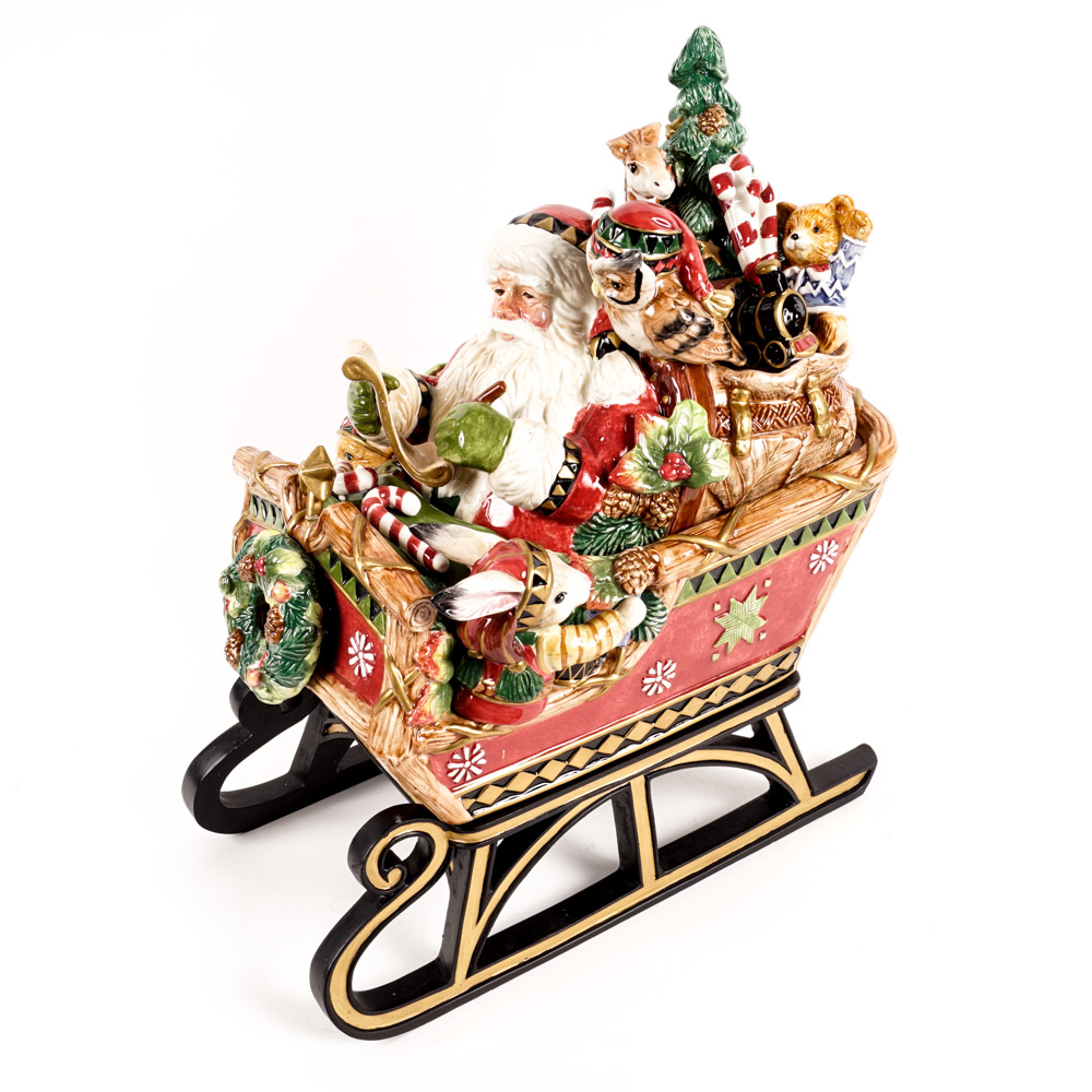 Fitz and Floyd Santa's Sleigh Cookie Jar