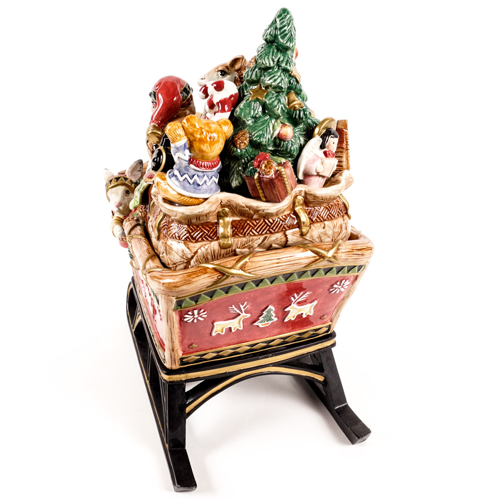 Fitz and Floyd Santa's Sleigh Cookie Jar