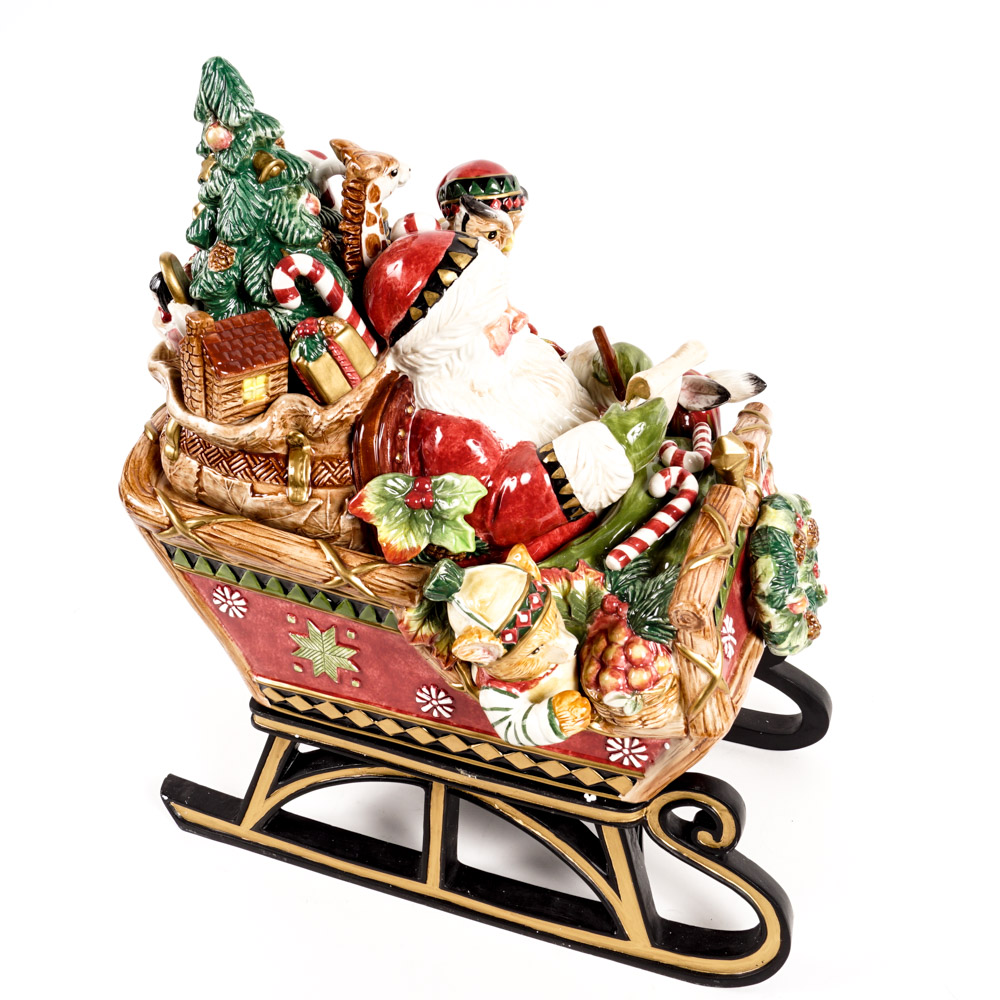 Fitz and Floyd Santa's Sleigh Cookie Jar
