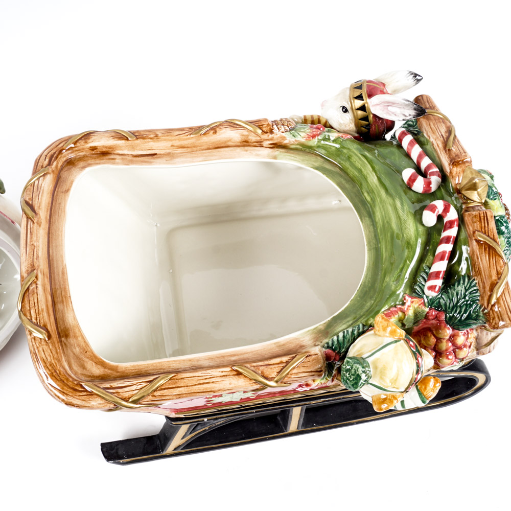 Fitz and Floyd Santa's Sleigh Cookie Jar